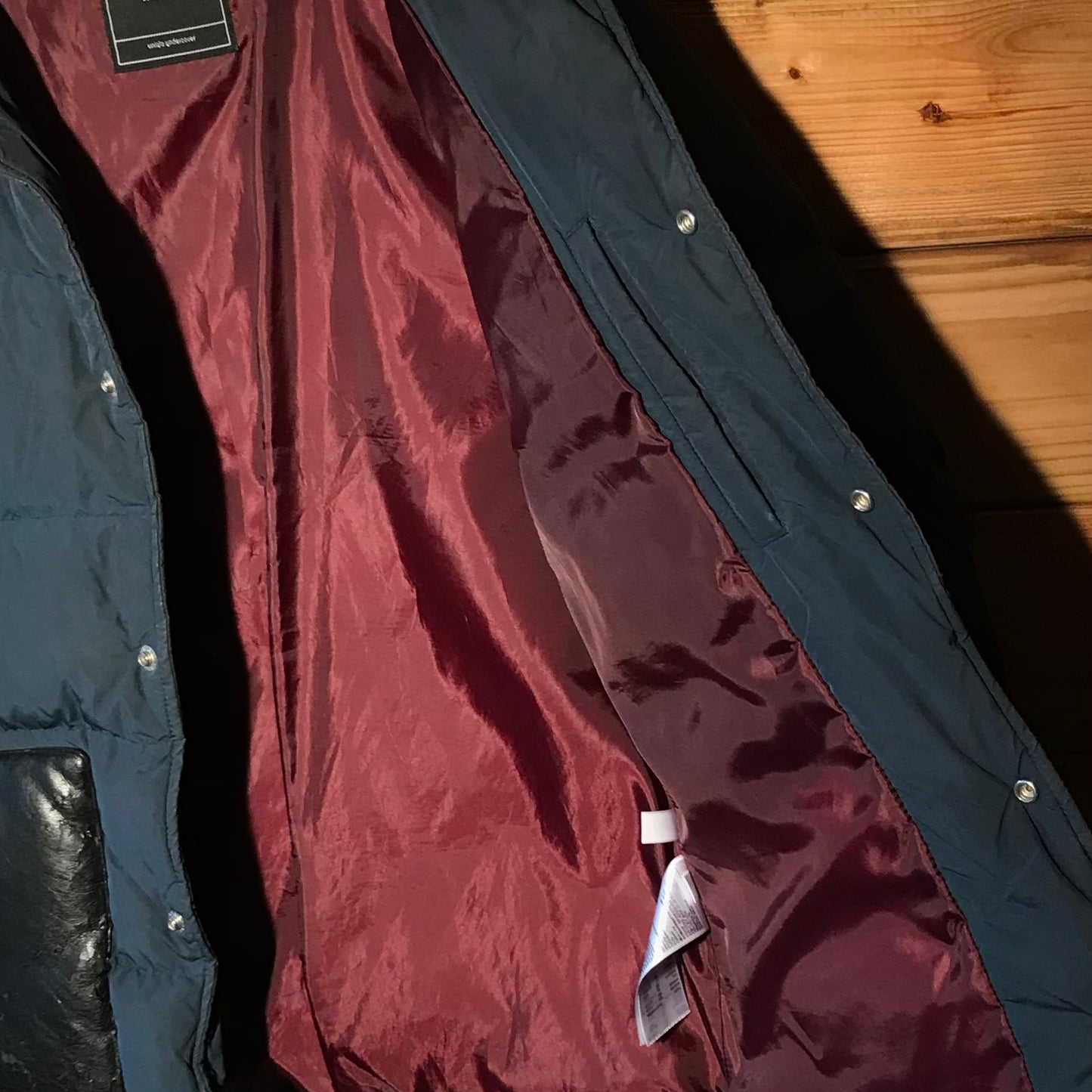 Undercover x Uniqlo Leather Panelled puffer jacket