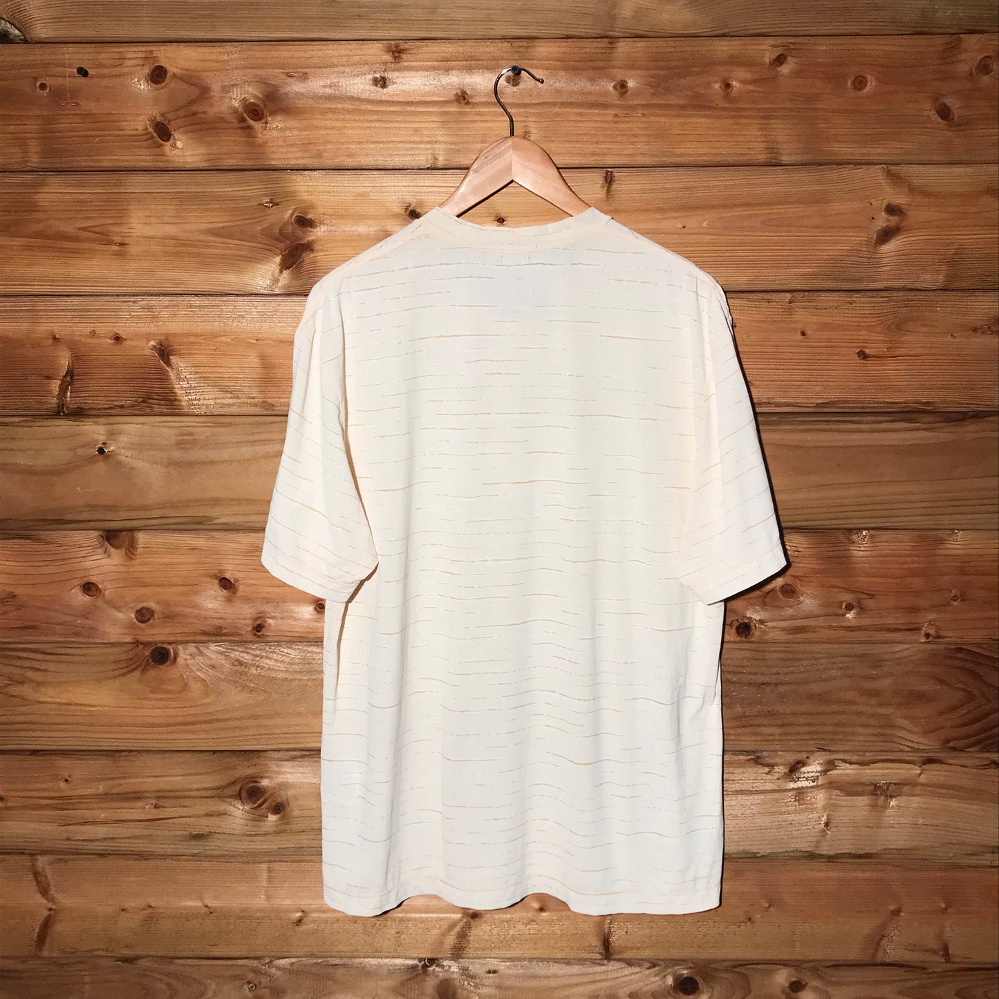 90s Stone Island Italy Centre Spellout Striped t shirt