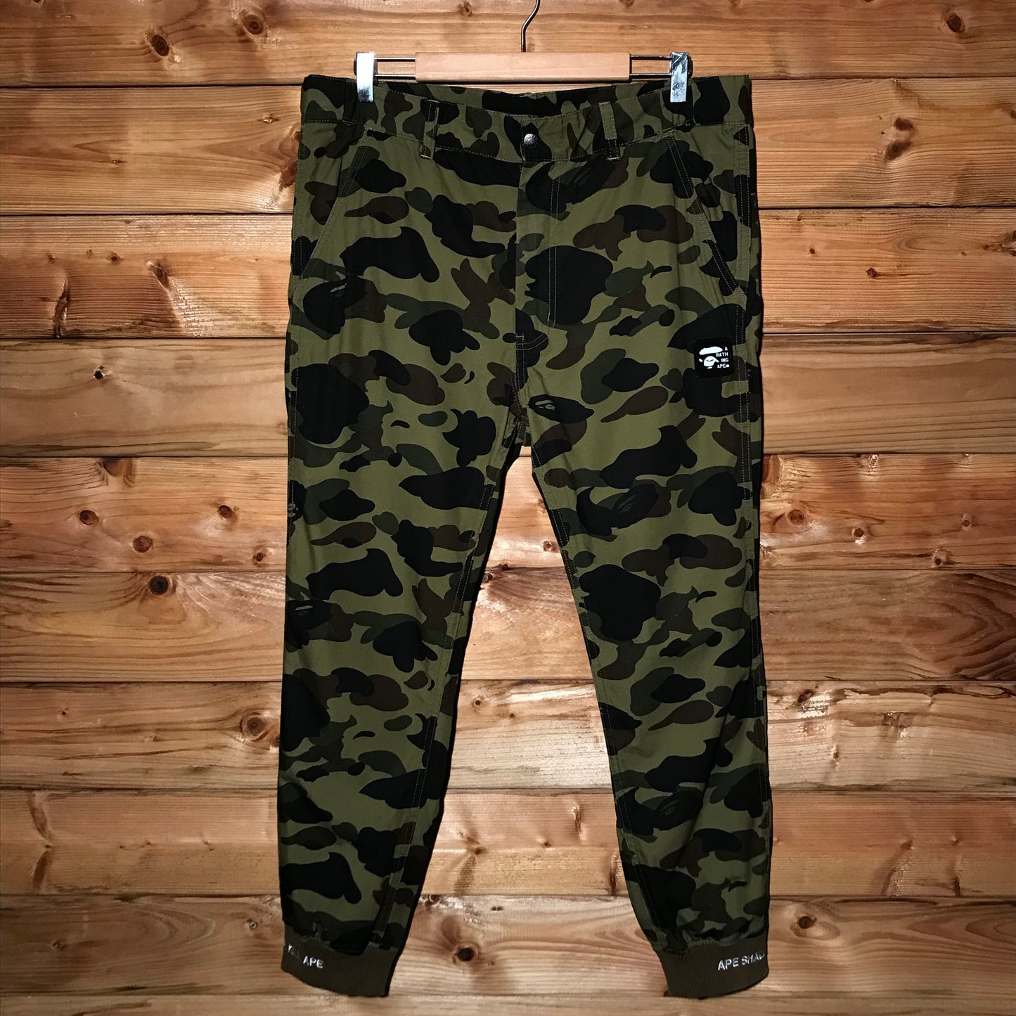 Bape, A Bathing Ape Green Camo trousers