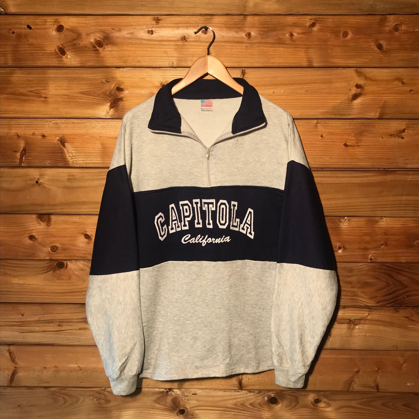 90s Capitola California Spellout half zip sweatshirt