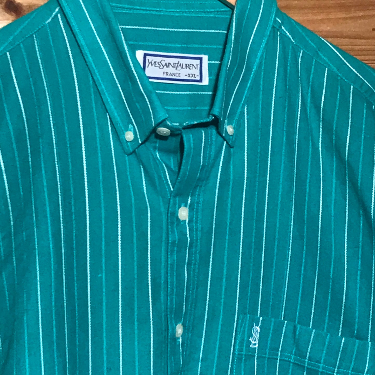 90s Yves Saint Laurent Striped button up shirt