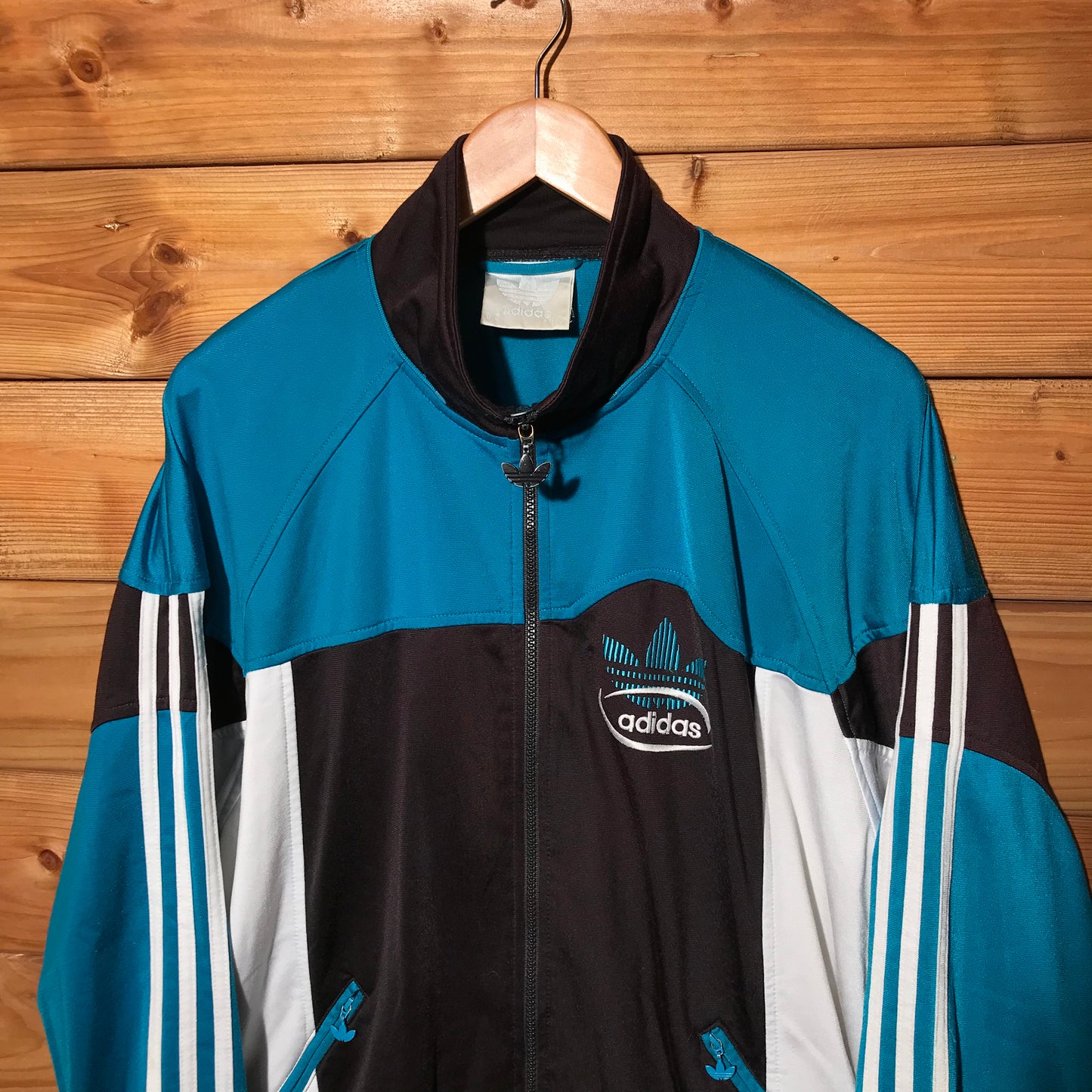 90s Adidas Trefoil zip up track jacket