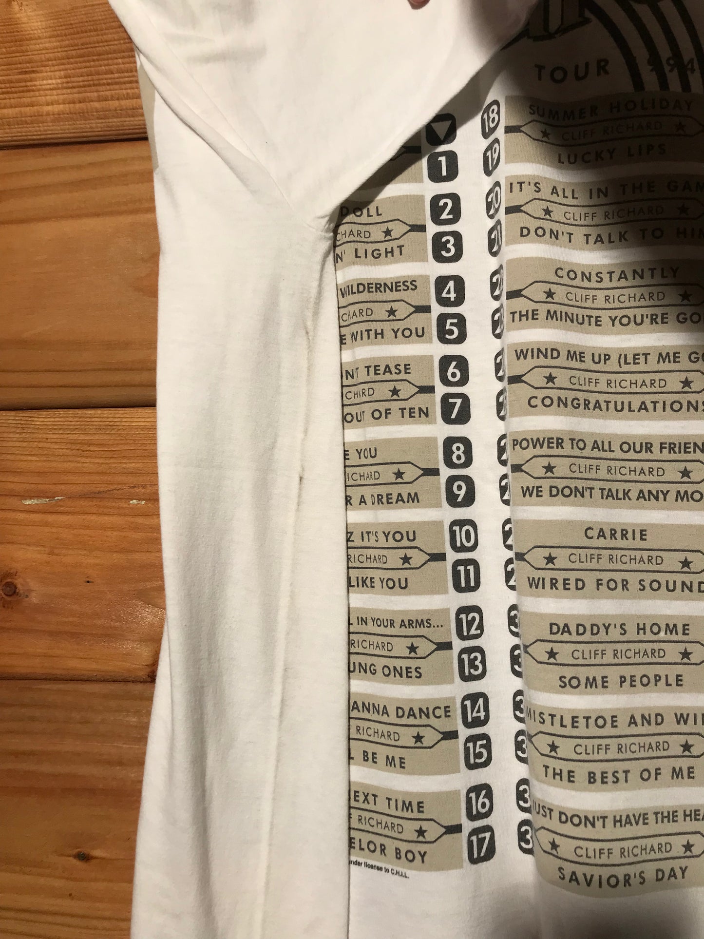 1994 Cliff Richard The Hit List tour t shirt