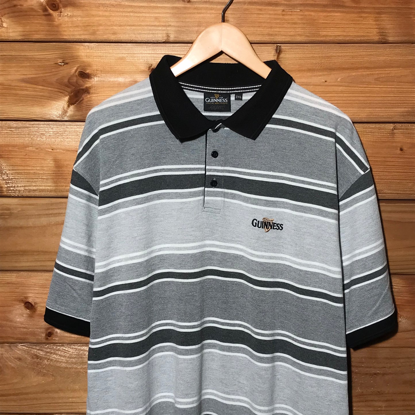 Guinness Striped polo t shirt