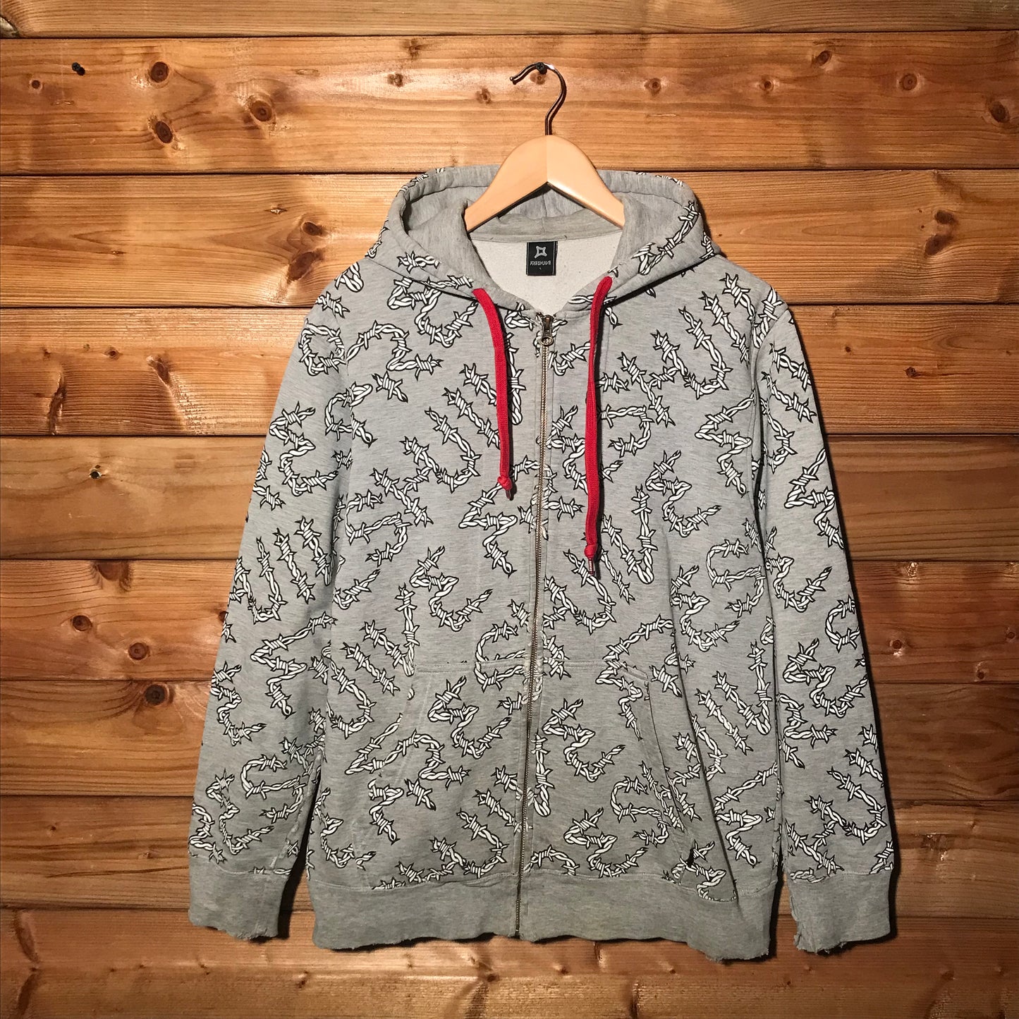 Freshjive Barb Wire Spellout zip up hoodie