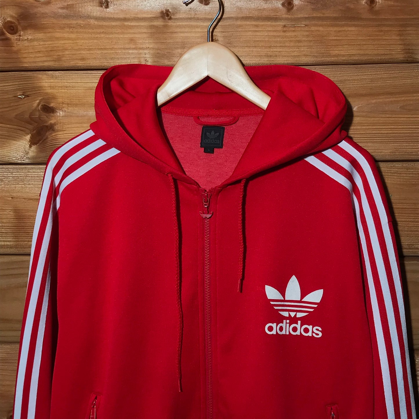 Adidas Trefoil Striped zip up hoodie