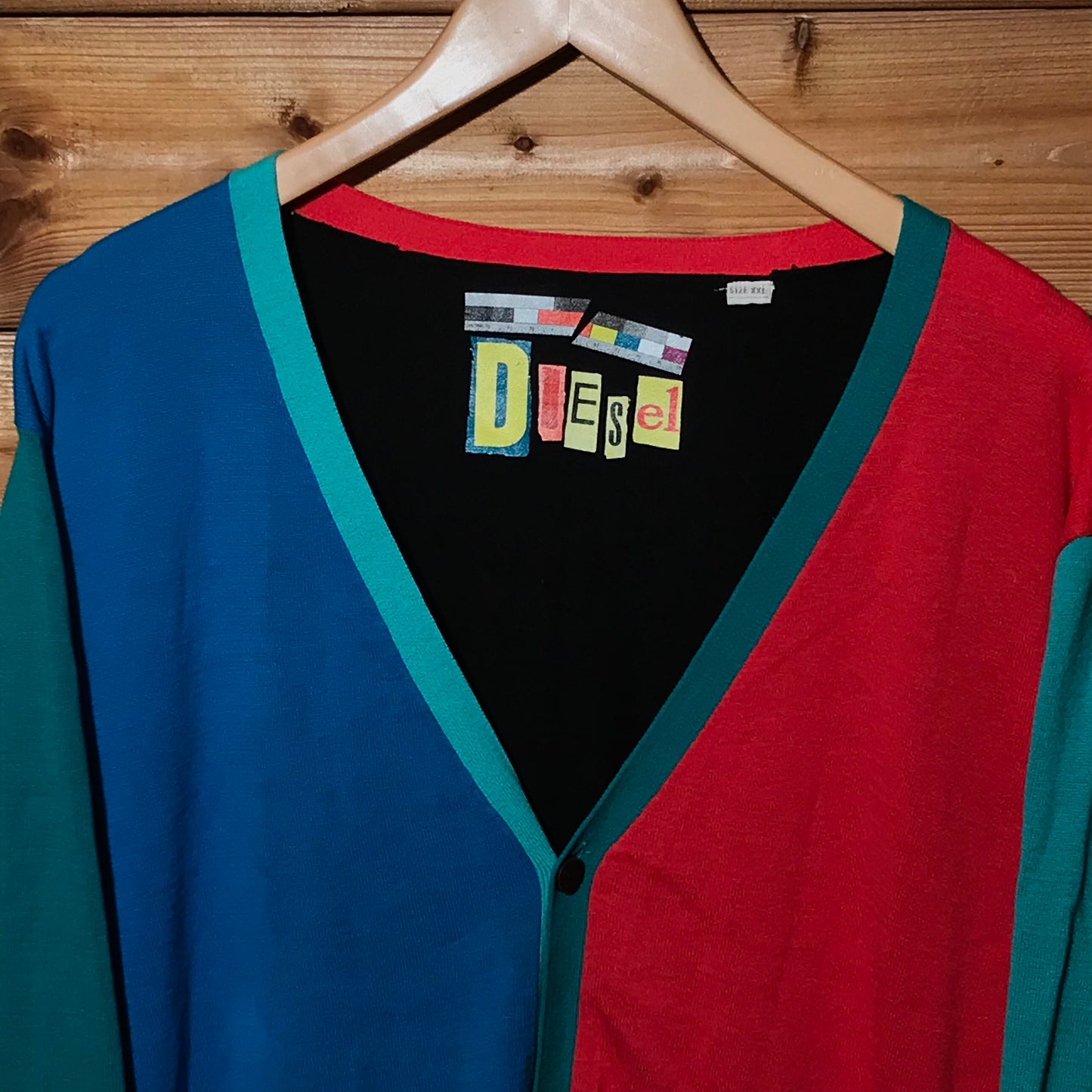 90s Diesel Colourblock button up sweatshirt