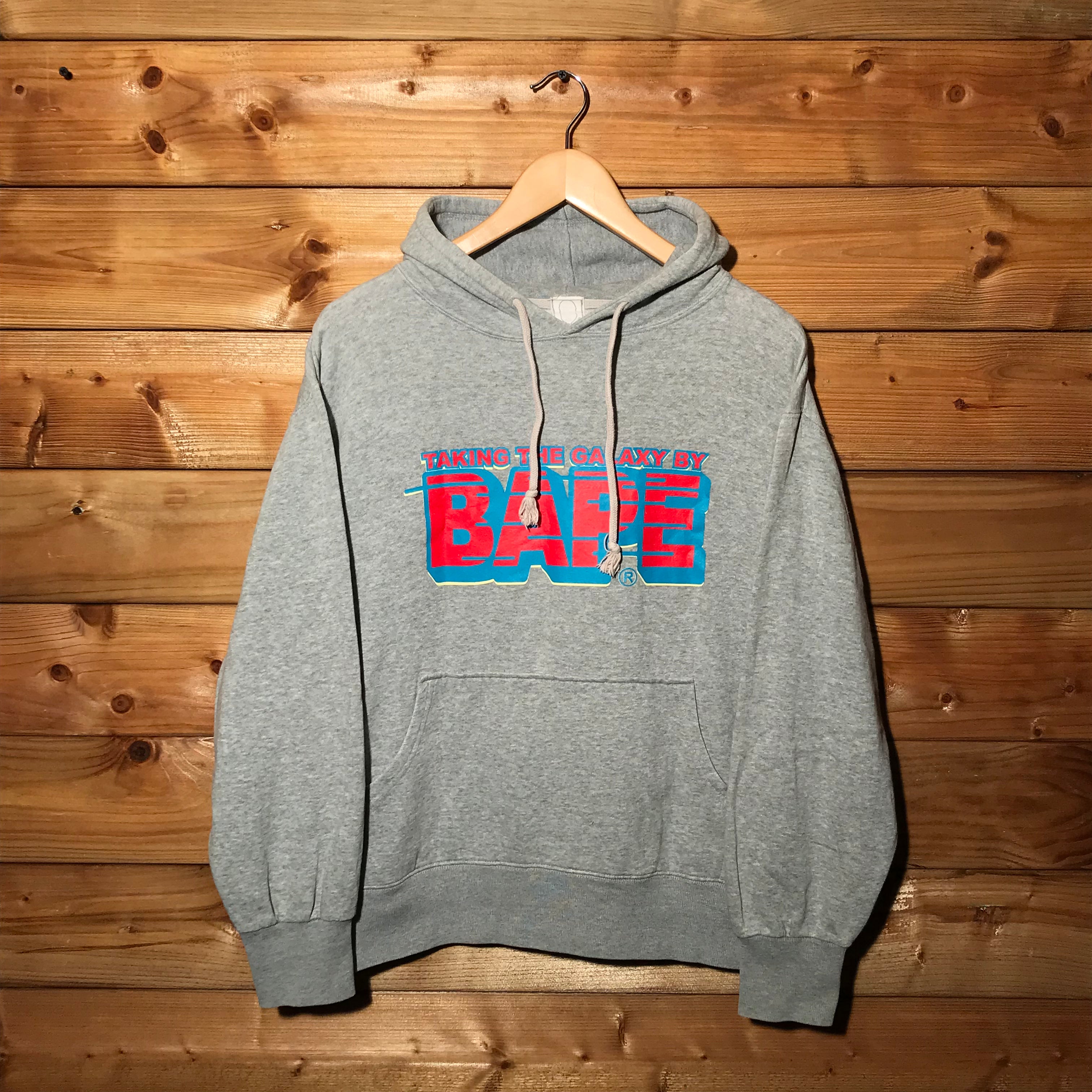 Bape happy new year store spell out hoodie grey