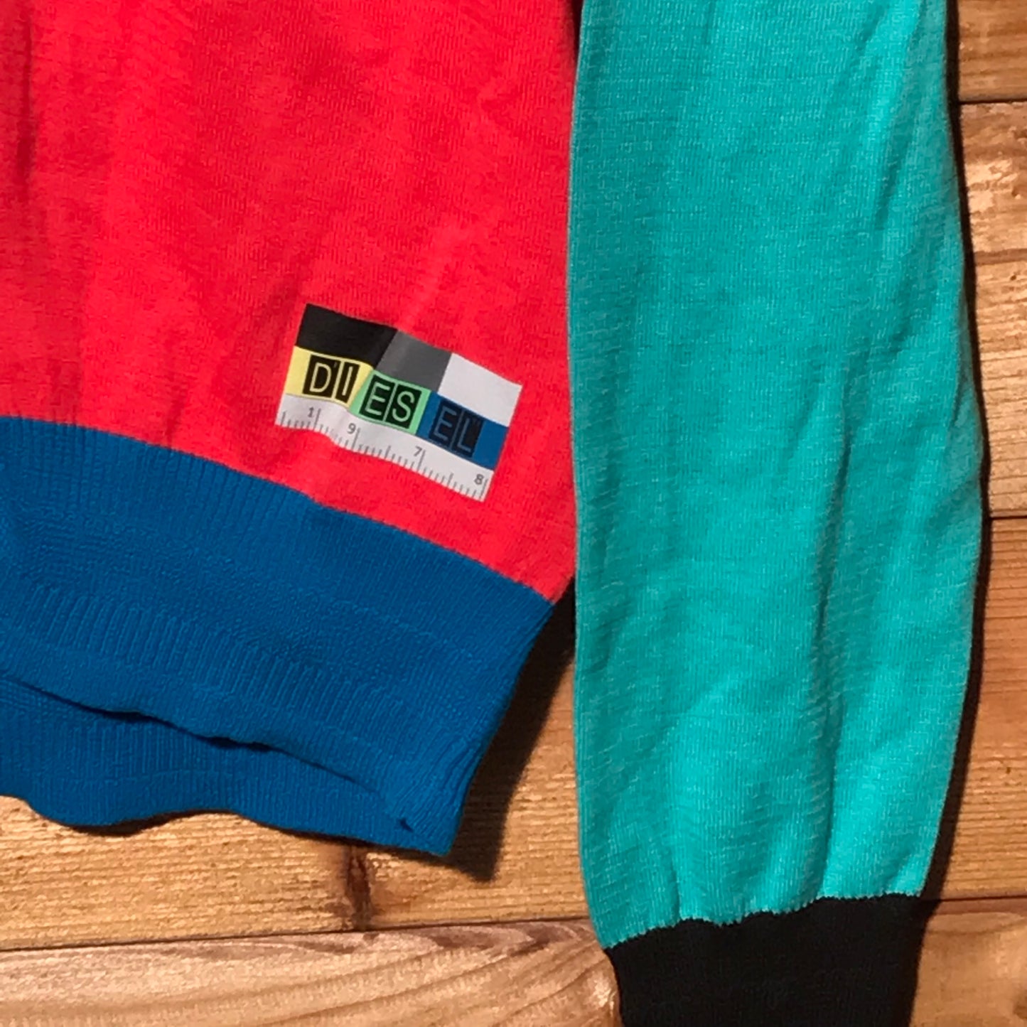 90s Diesel Colourblock button up sweatshirt