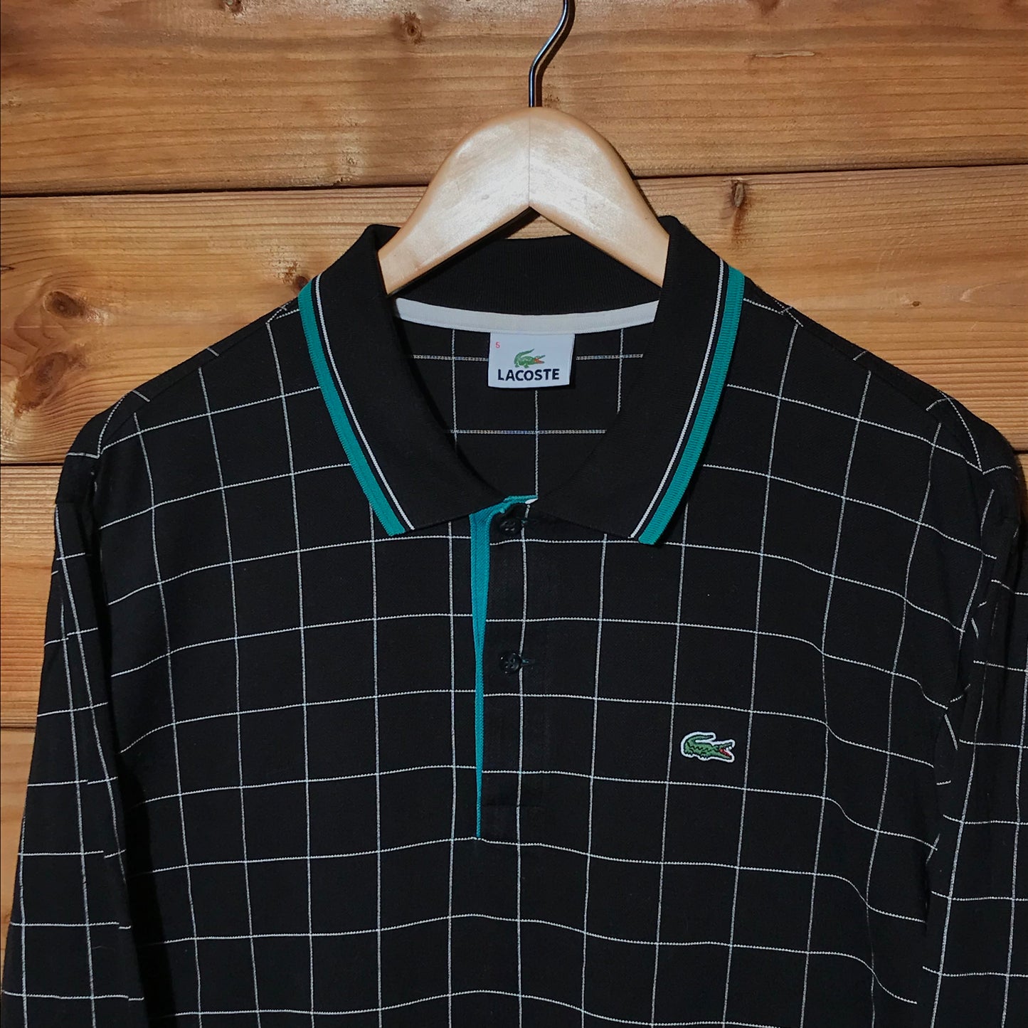 Lacoste Grid long sleeve polo t shirt
