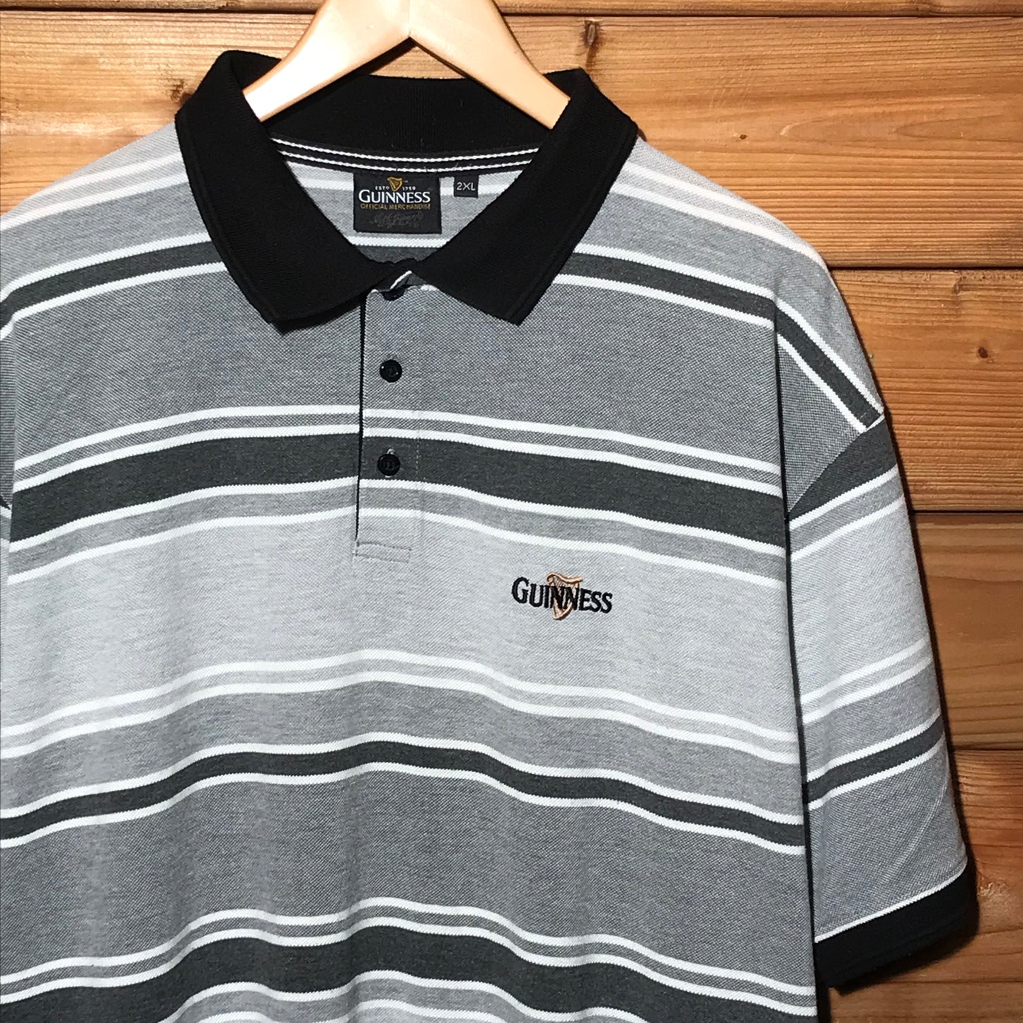 Guinness Striped polo t shirt