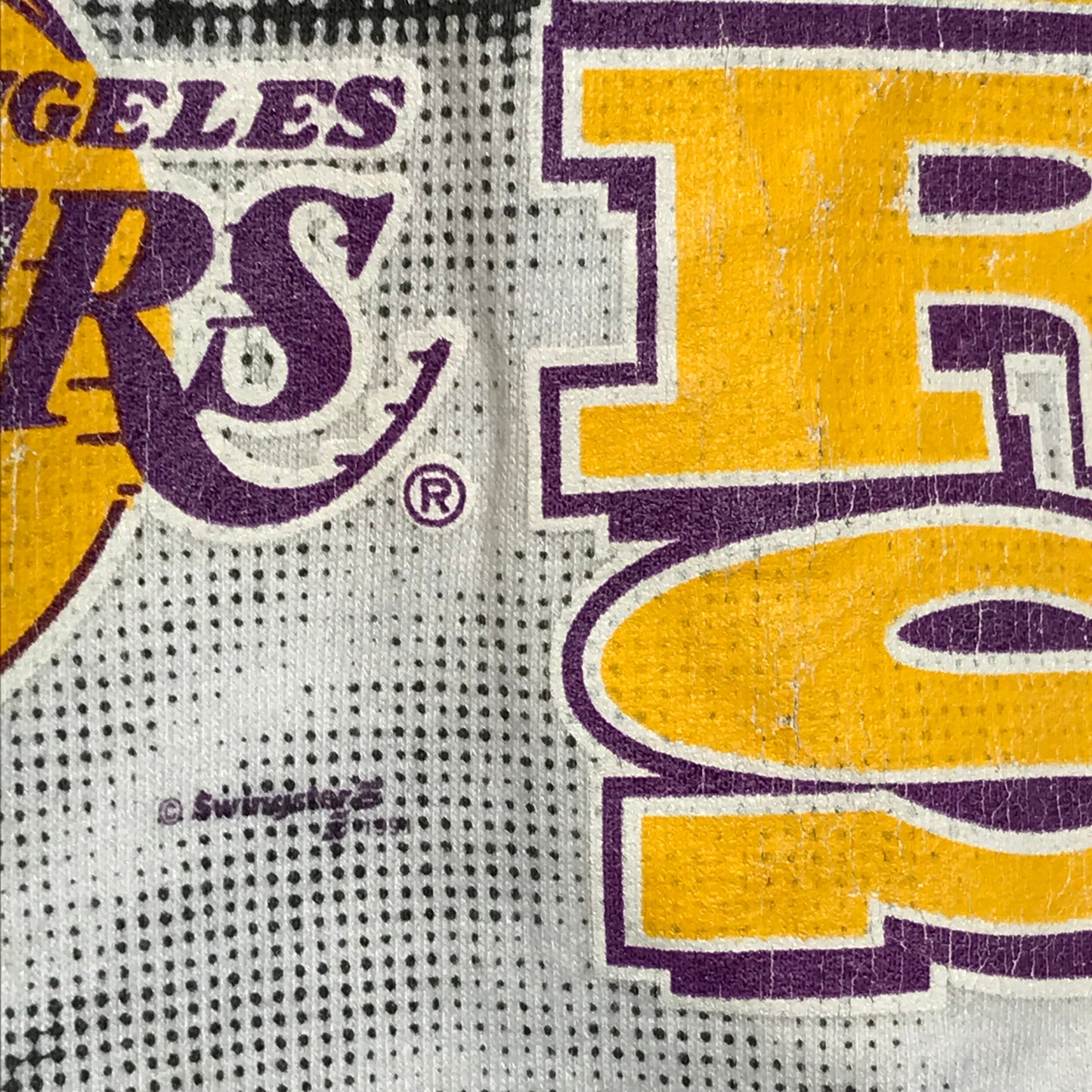 1991 Swingster NBA LA Lakers Spellout AOP sweatshirt