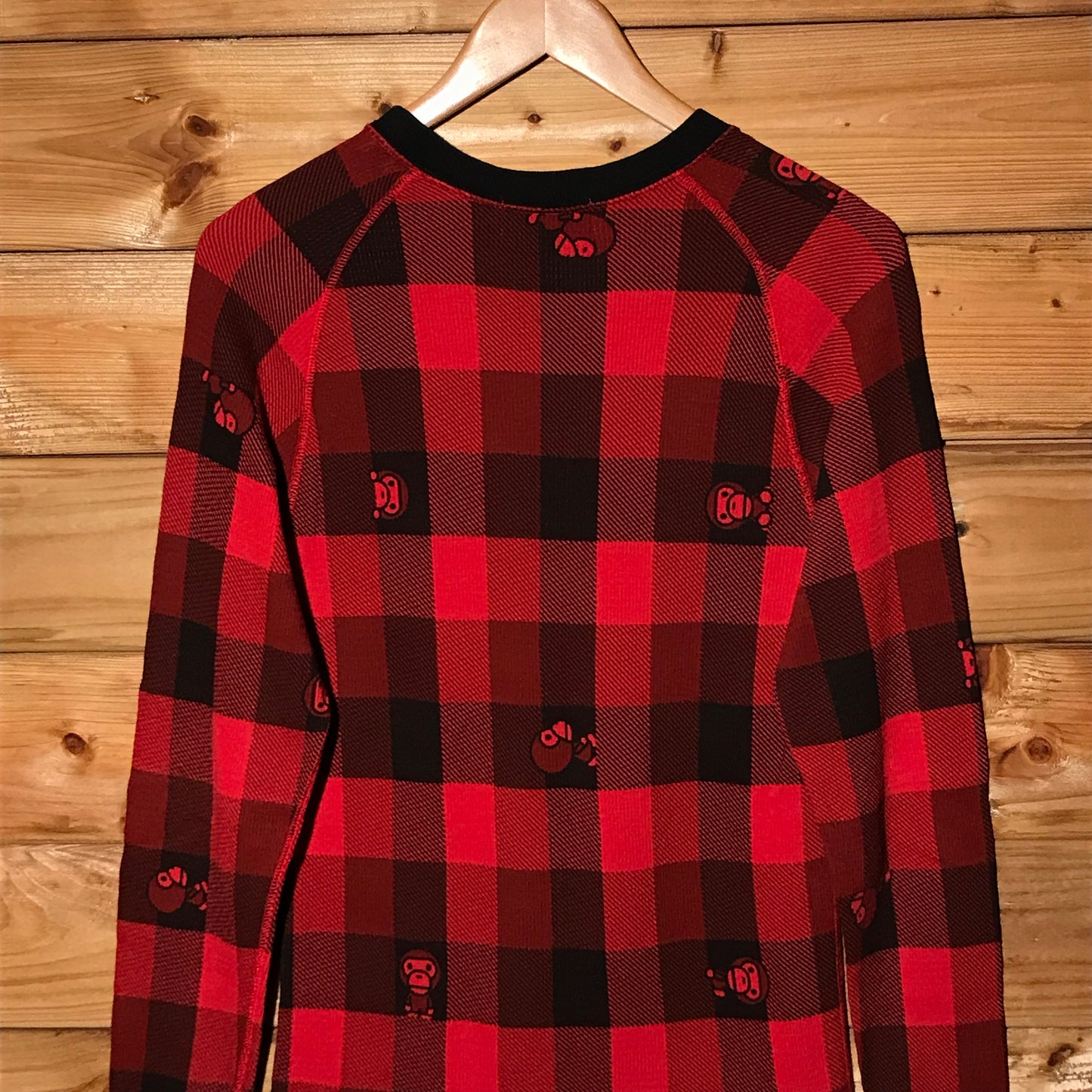 Baby Milo, A Bathing Ape Plaid Tartan AOP long sleeve t shirt