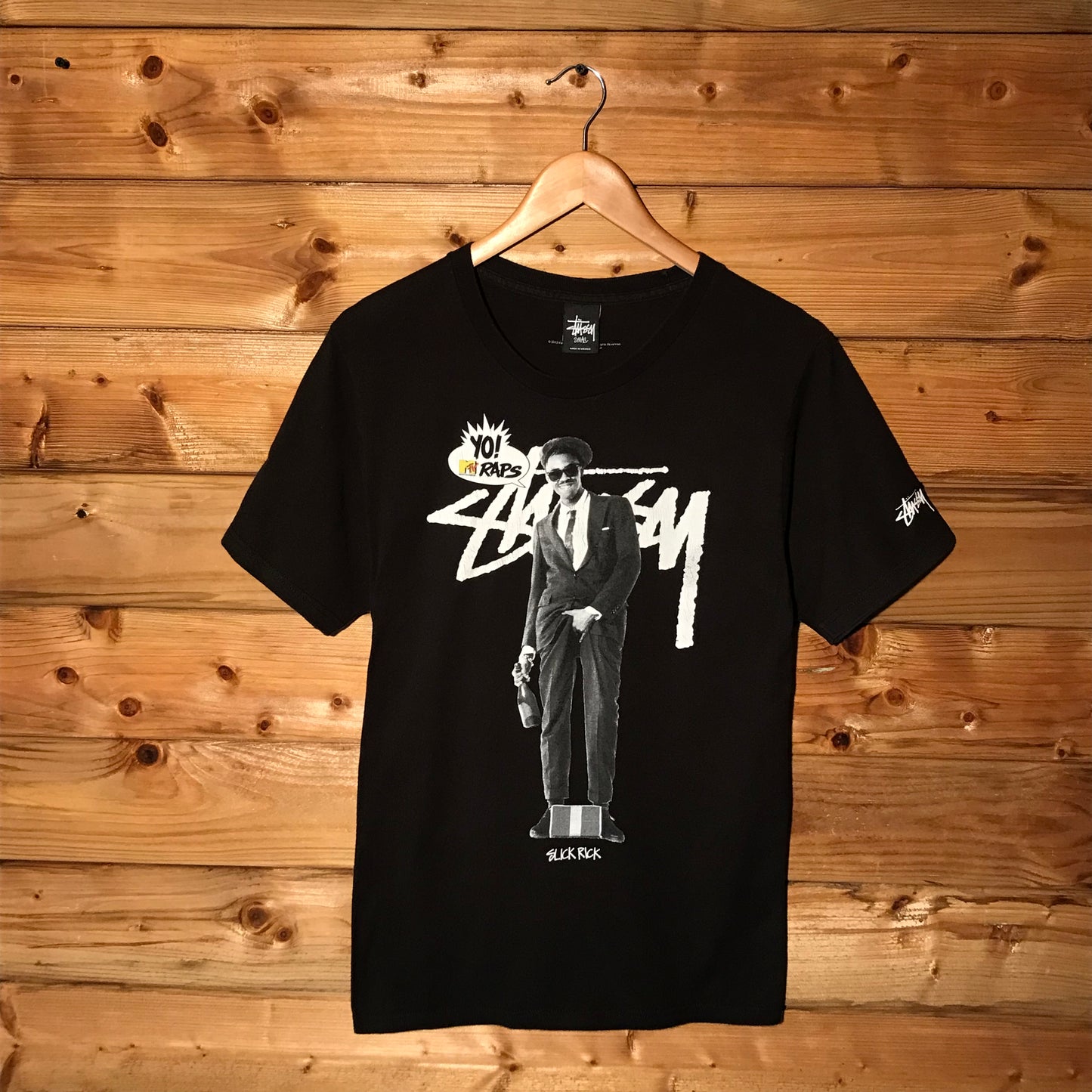 2013 Stüssy x MTV Raps Slick Rick Script Spellout t shirt