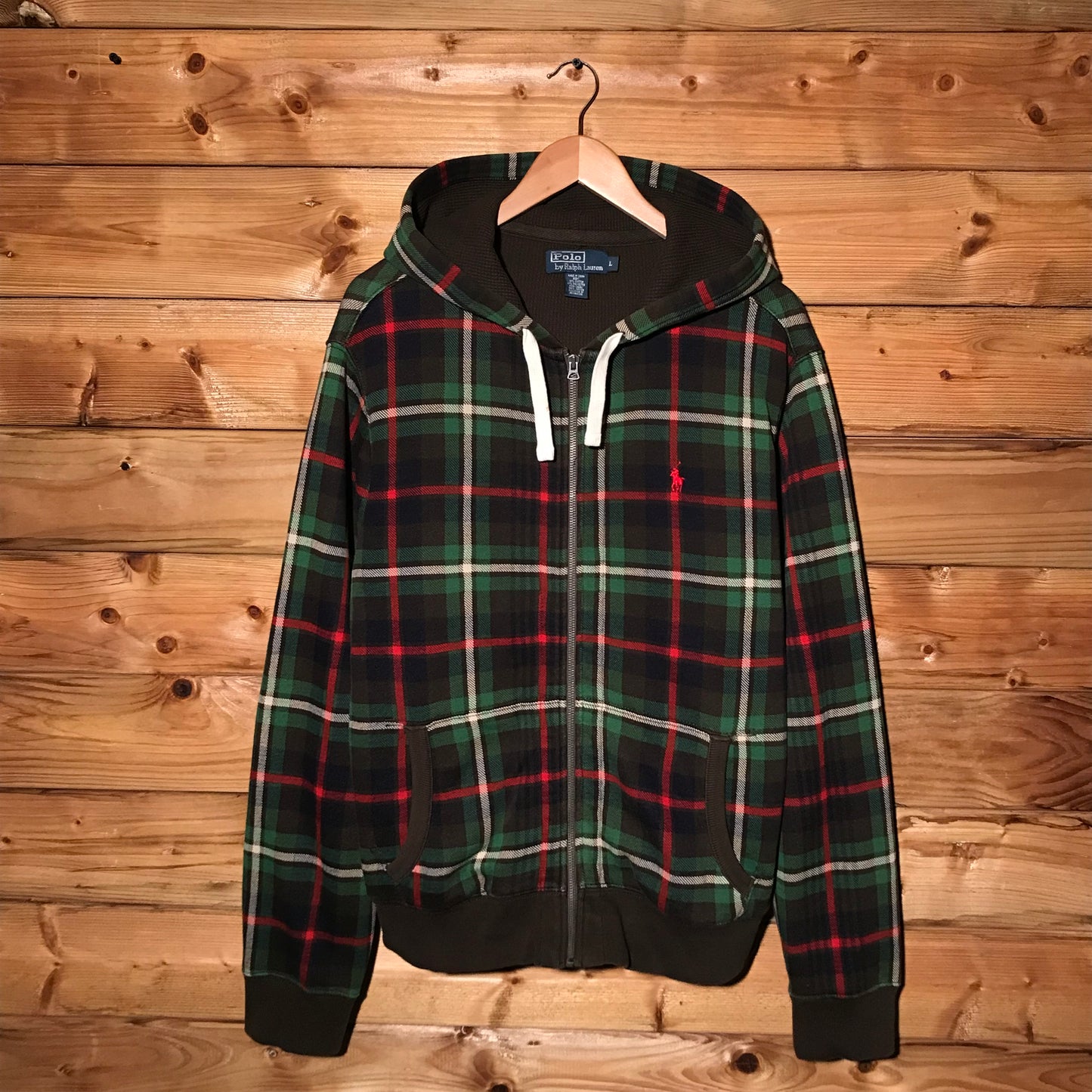 Polo Ralph Lauren Plaid Pattern AOP zip up hoodie