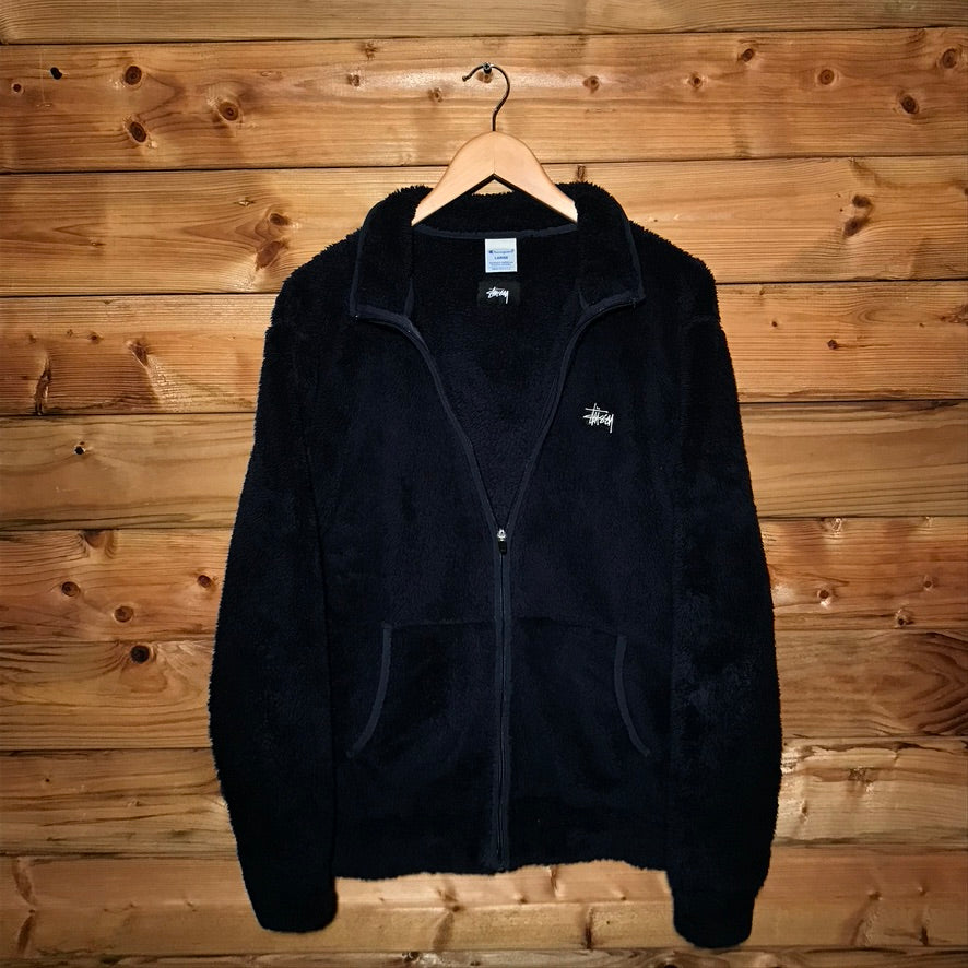 2015 Stüssy x Champion Corner Script Sherpa fleece jacket