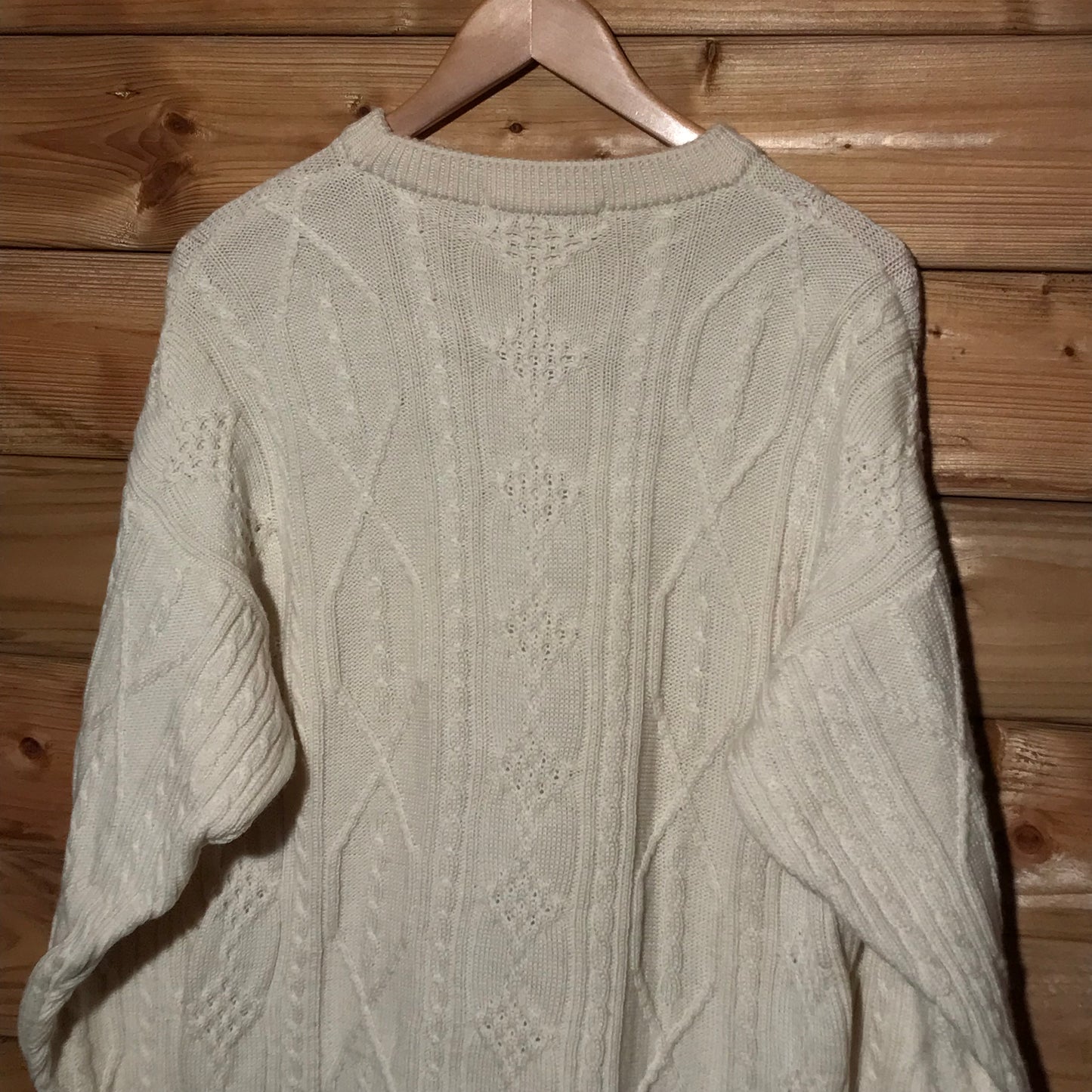 90s Burberry Centre Spellout cable knit sweatshirt