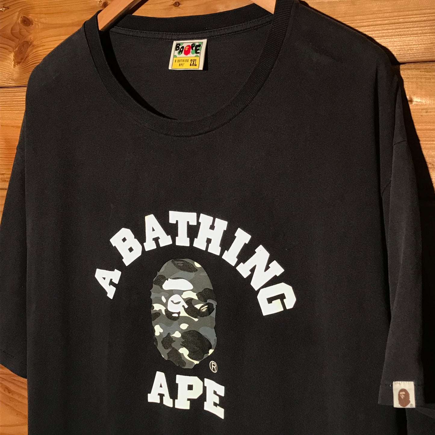 Bape, A Bathing Ape College Spellout City Camo Head t shirt