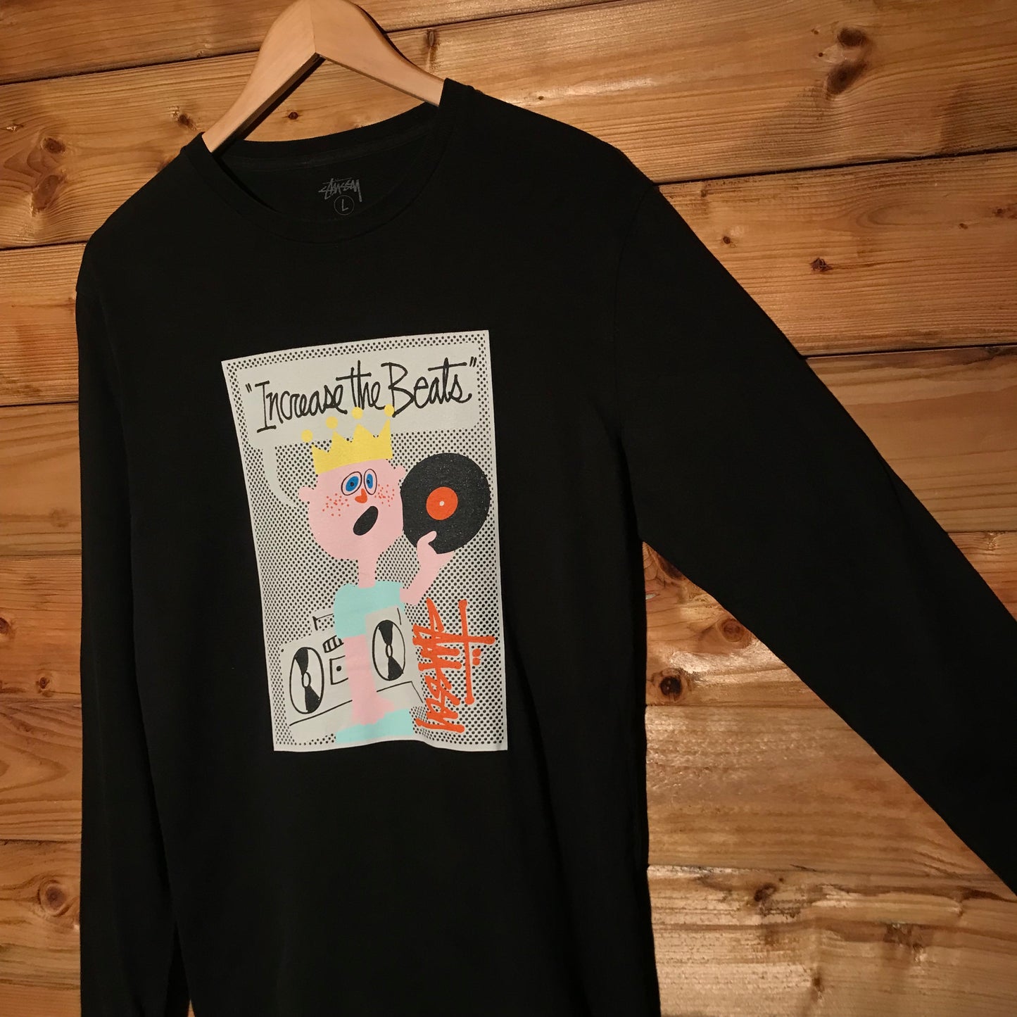 Stüssy Increase The Beats Cartoon DJ long sleeve t shirt