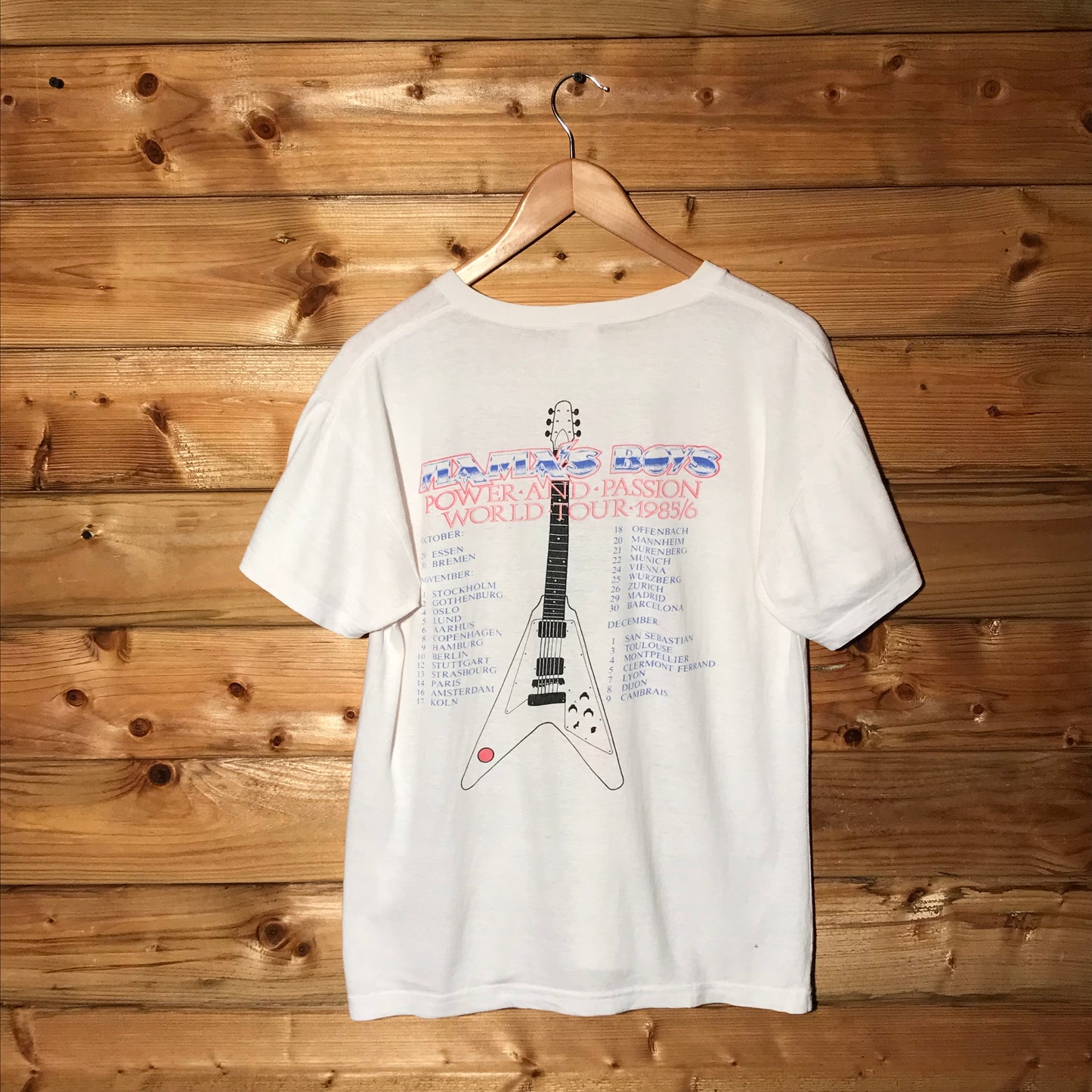 1985 Mama's Boys Power and Passion World Tour t shirt