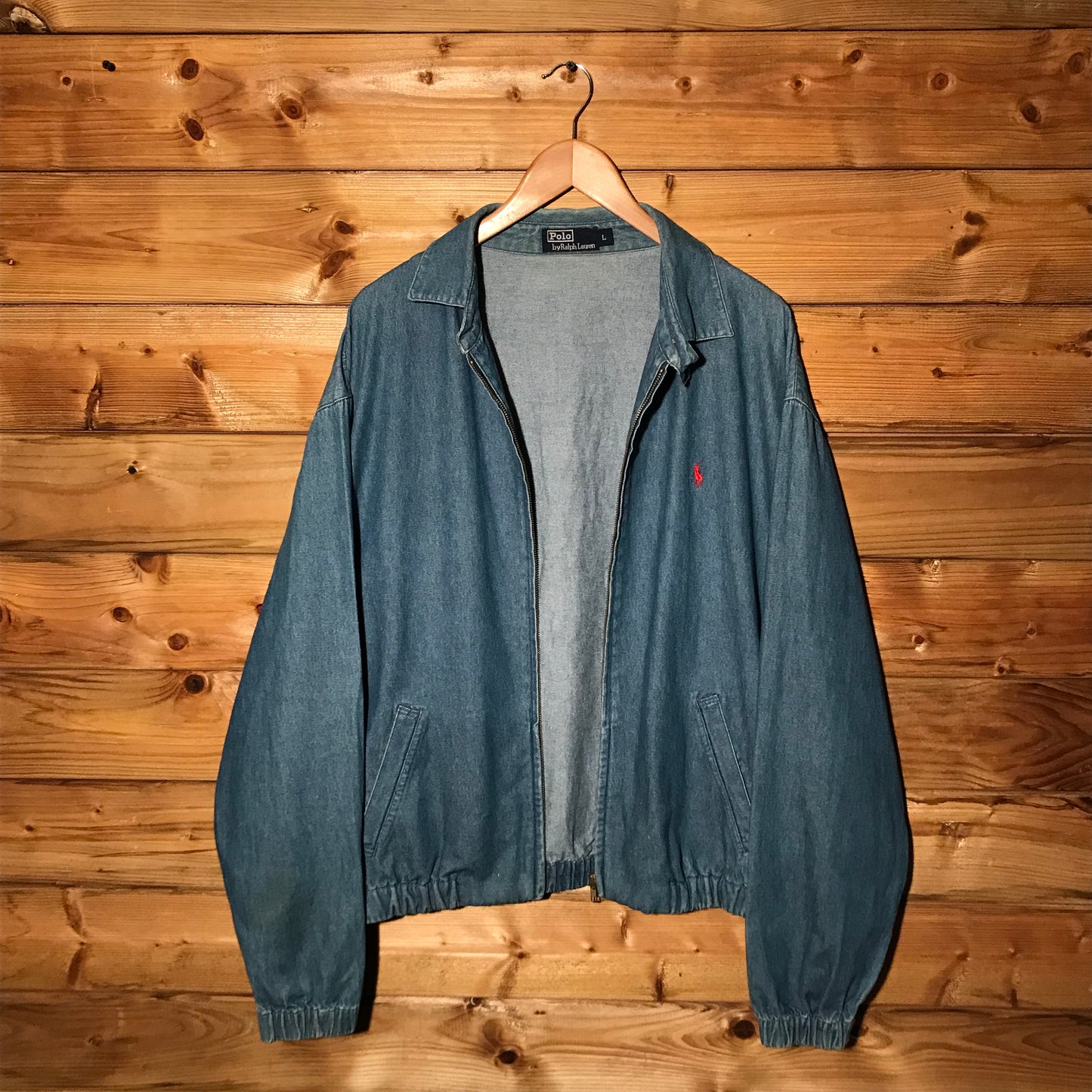 90s Polo Ralph Lauren denim harrington jacket