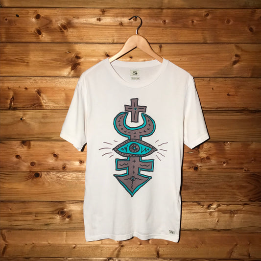 Quiksilver Abstract Eye Cross Symbol t shirt