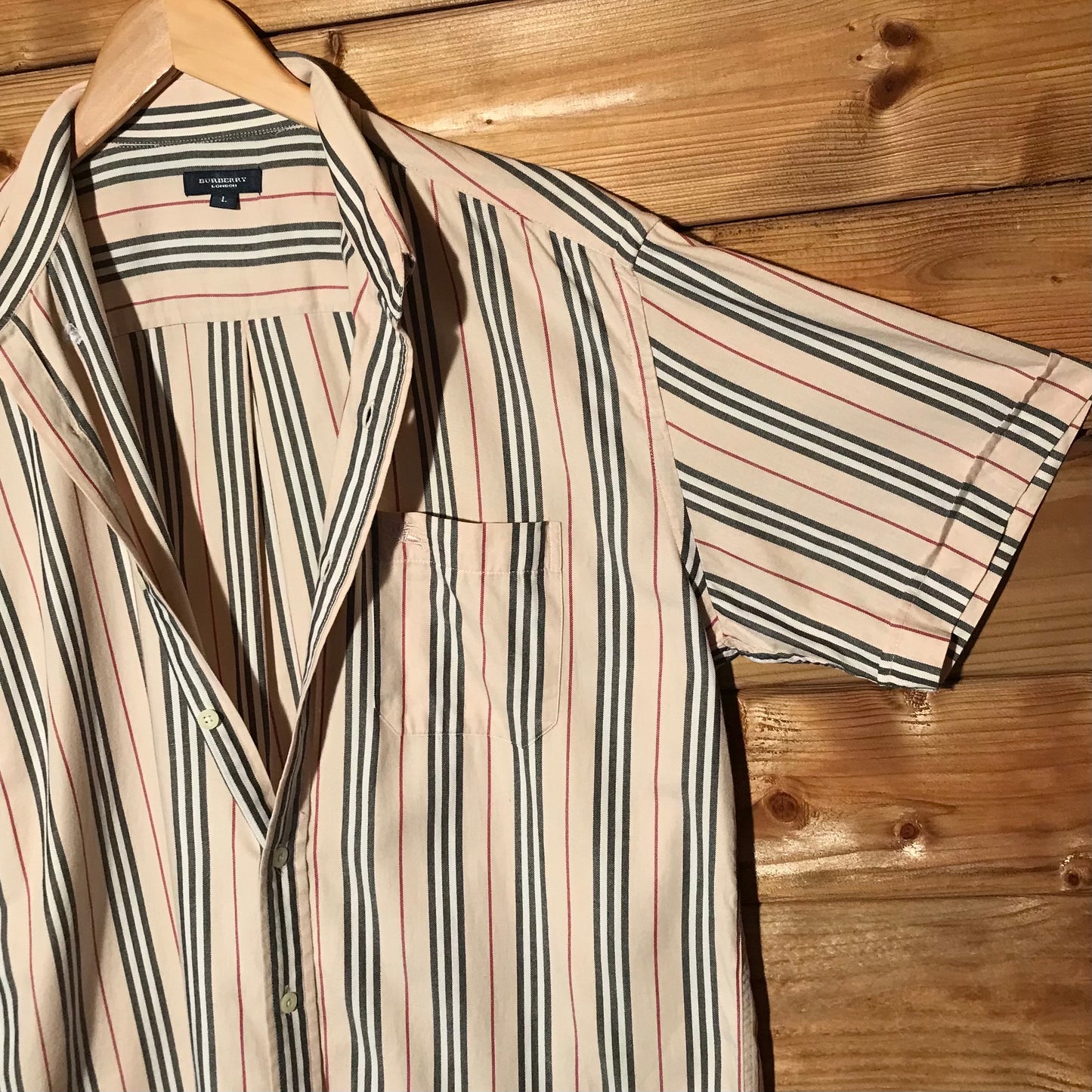 Burberry Nova Stripe Pattern short sleeve button up shirt