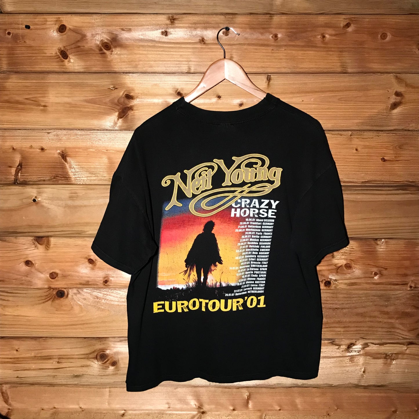 2001 Neil Young & Crazy Horse Europe Tour t shirt