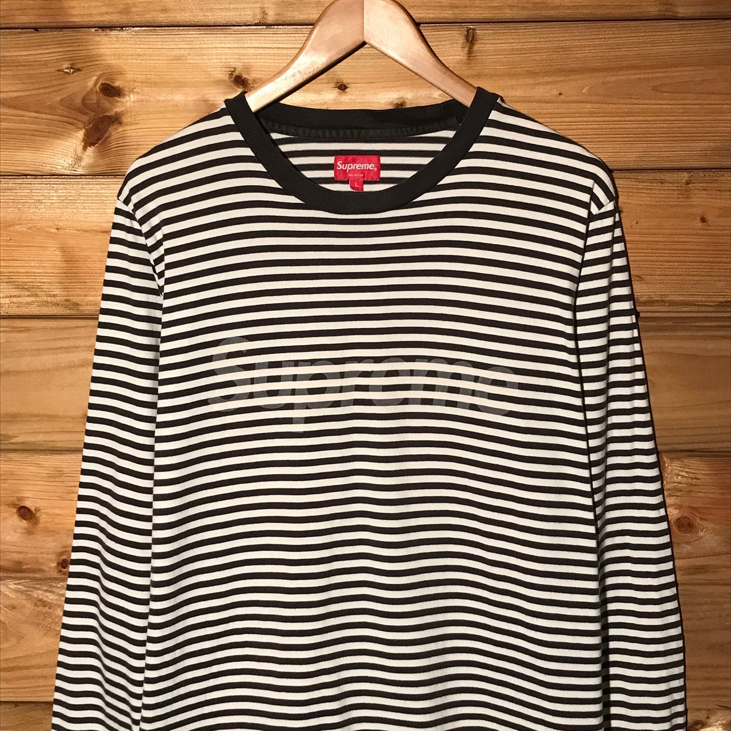 2015 Supreme Striped Spellout long sleeve t shirt