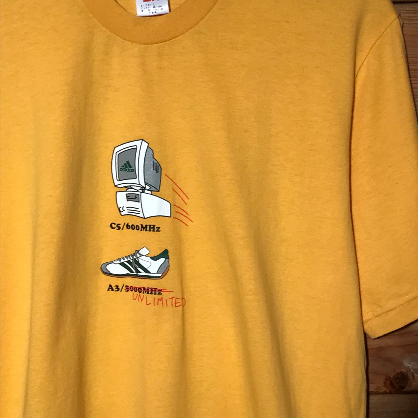 90s Adidas Unlimited Megahertz Shoe t shirt