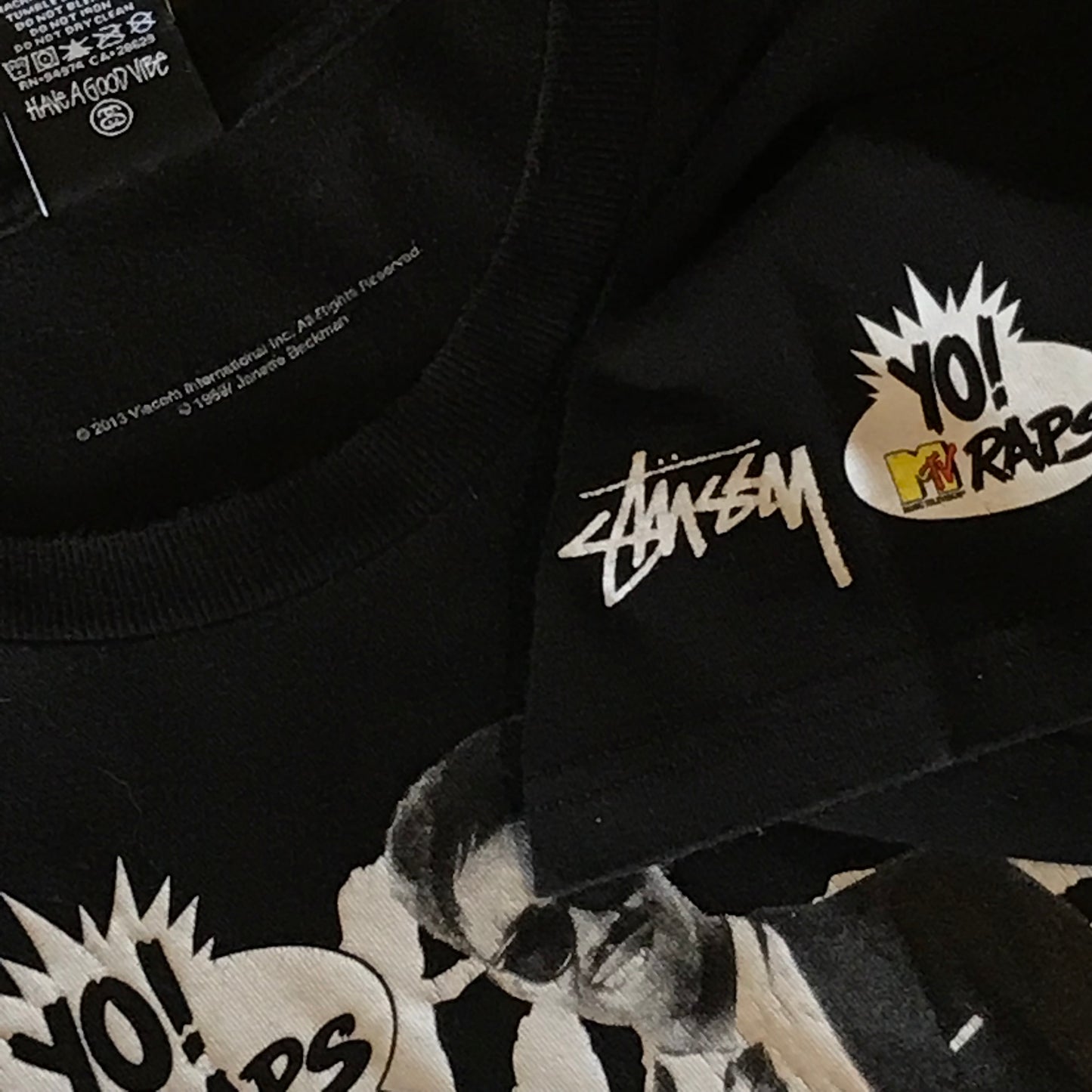 2013 Stüssy x MTV Raps Slick Rick Script Spellout t shirt