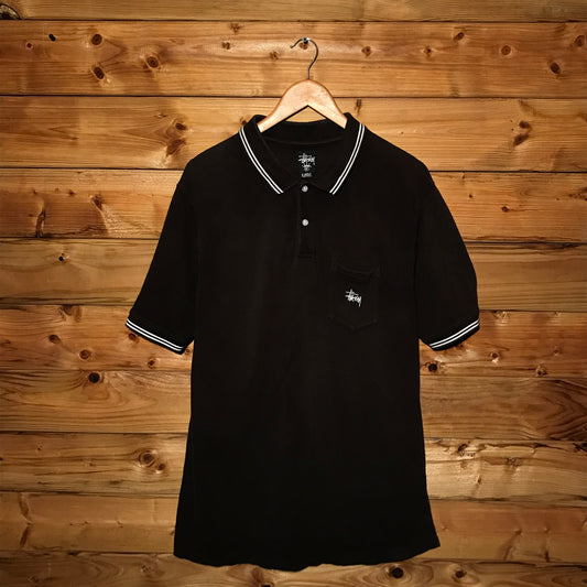 Stüssy Corner Script Spellout polo t shirt