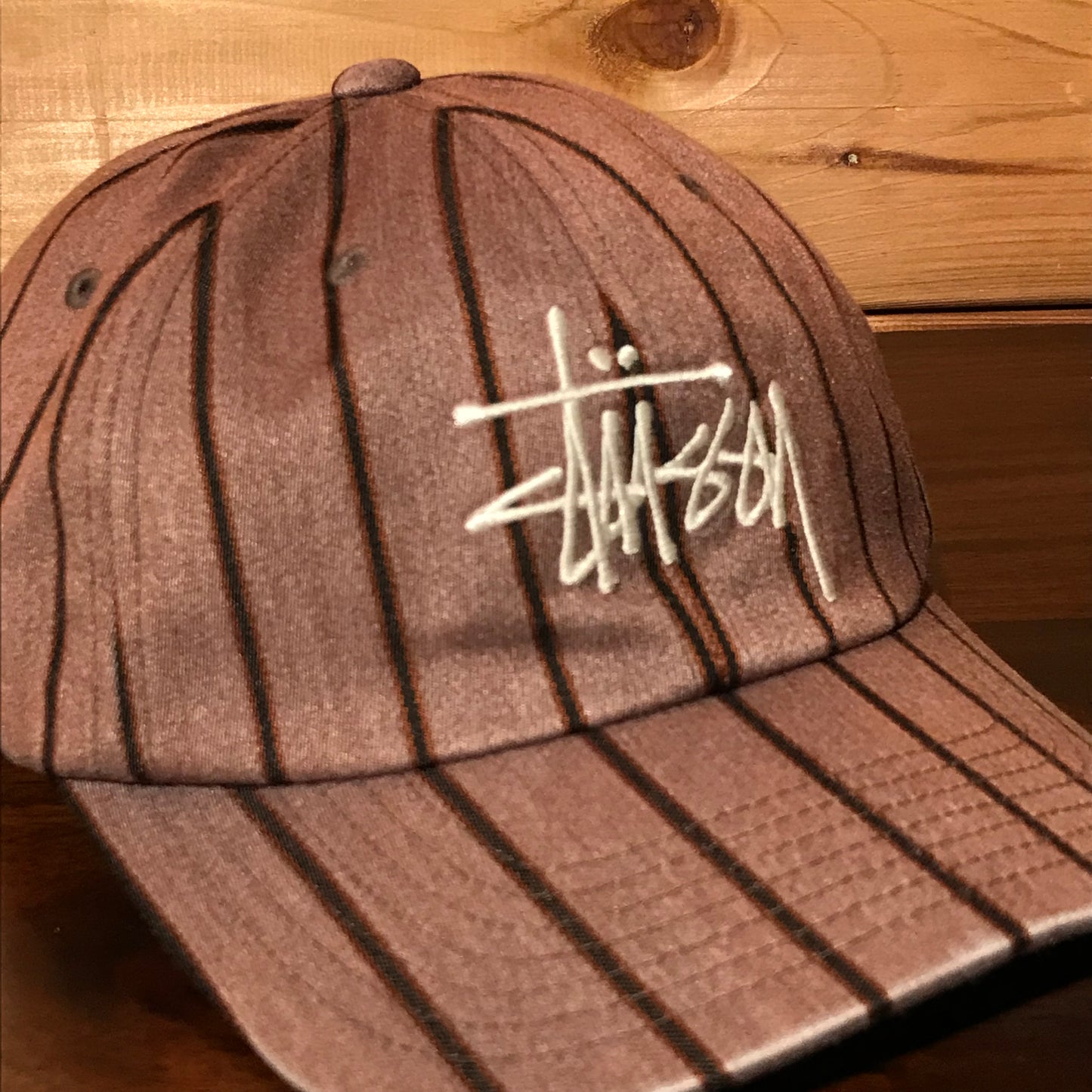 Stüssy Pinstripe Script Spellout cap