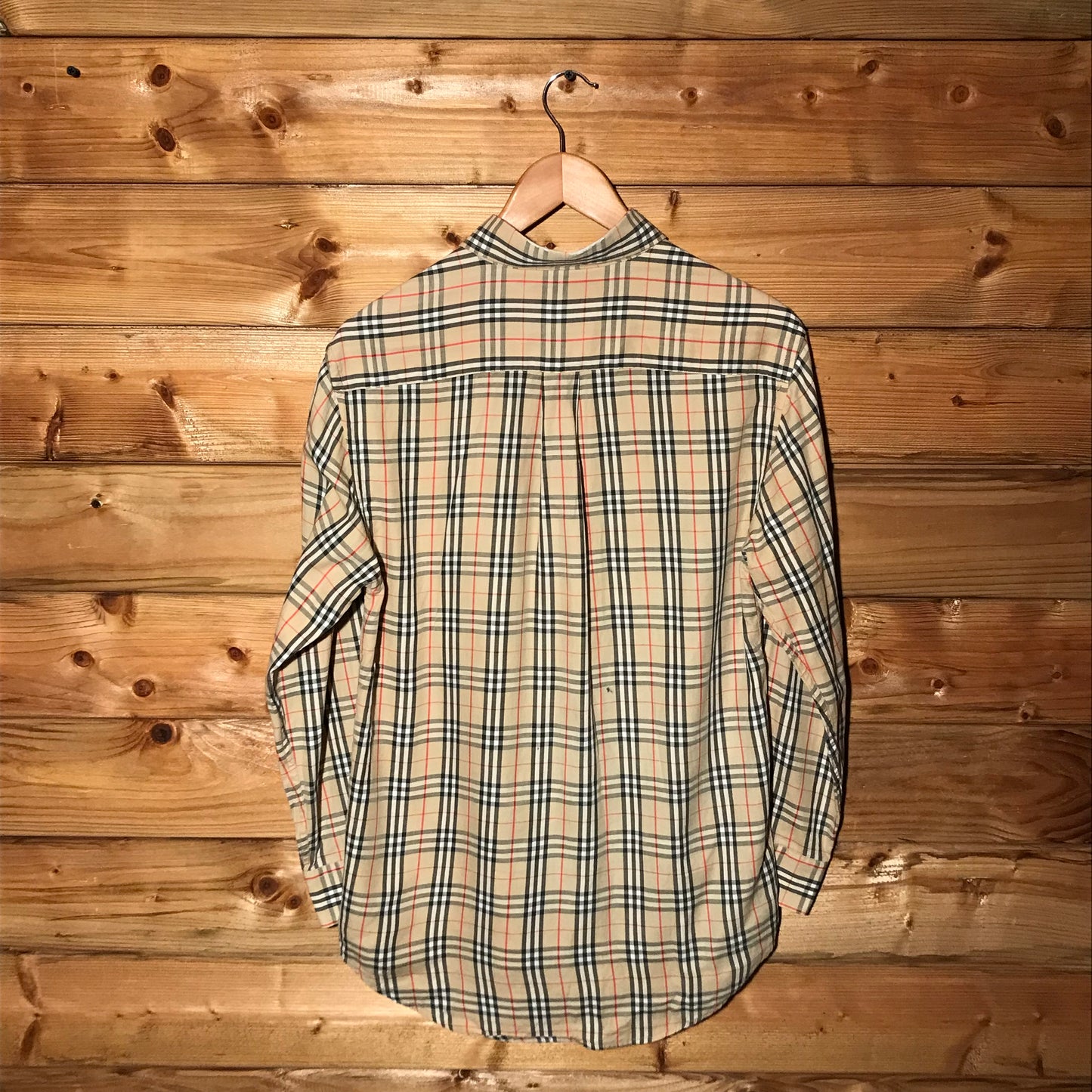 90s Burberry Nova Check Pattern long sleeve button up shirt