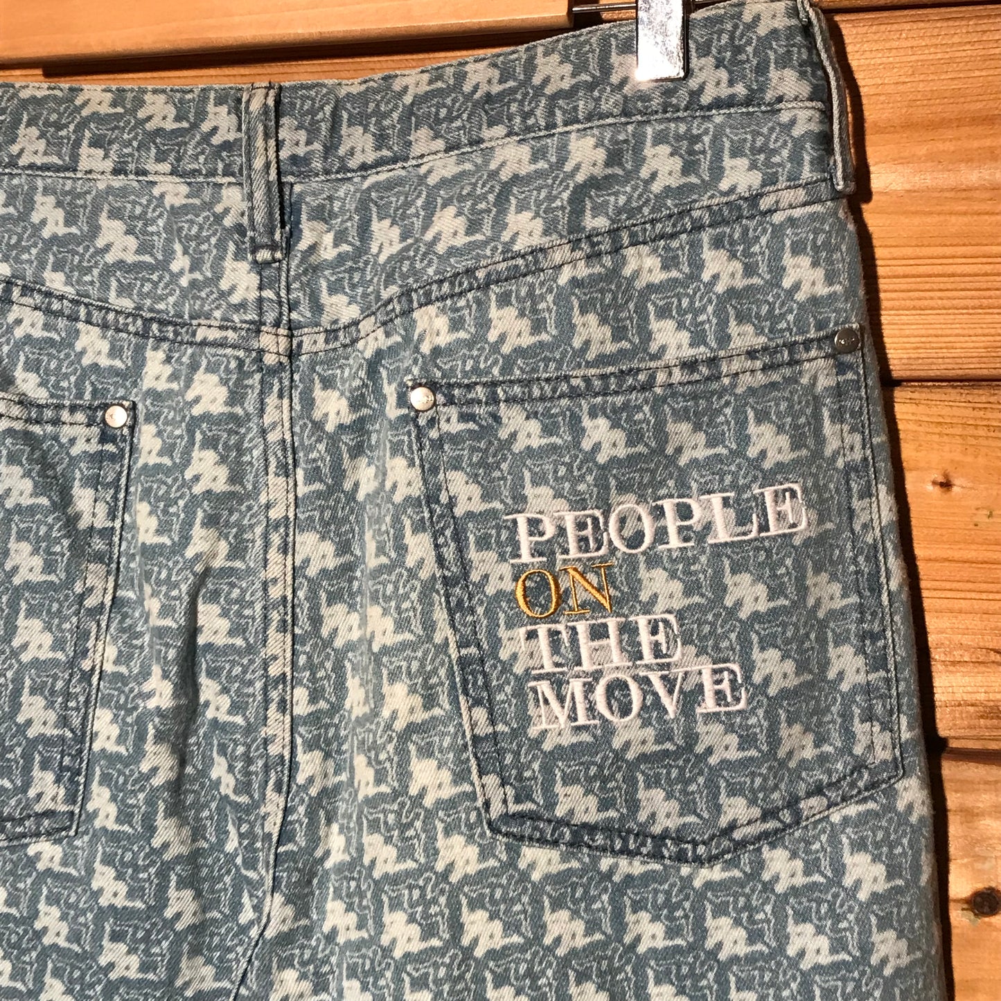 Kappa x GU Monogram denim jeans