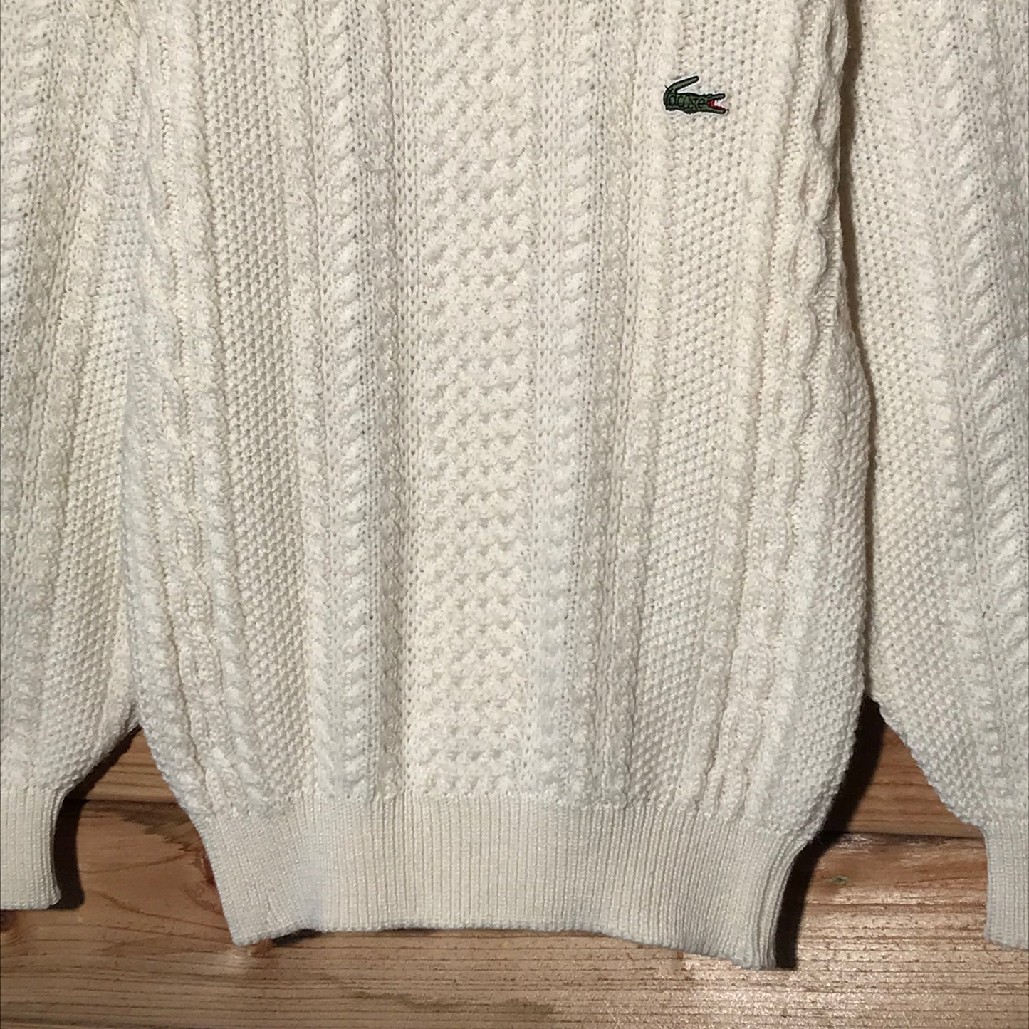 90s Lacoste Essentials cable knit sweatshirt