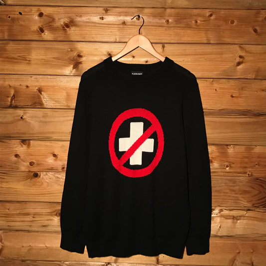 Places + Faces Caution Symbol knit sweatshirt