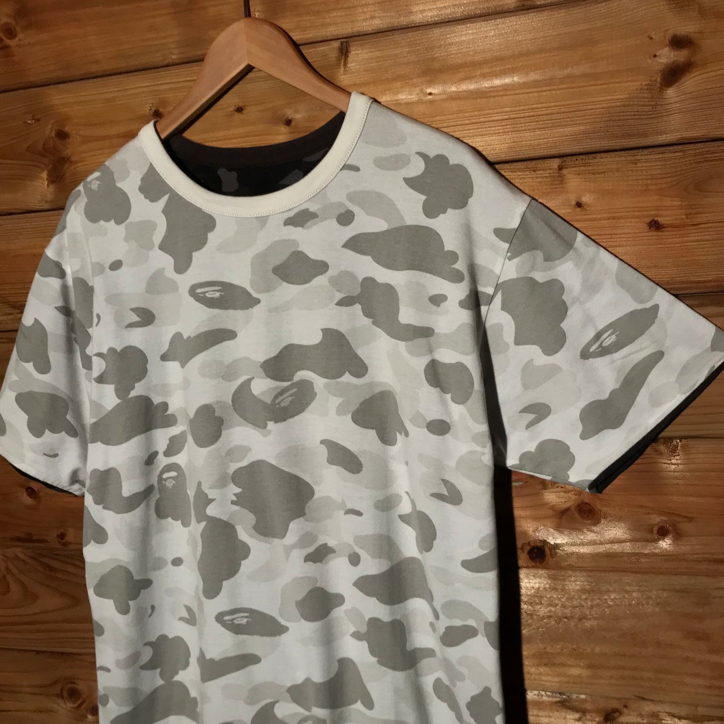 Bape, A Bathing Ape Monochrome Camo AOP Reversible t shirt