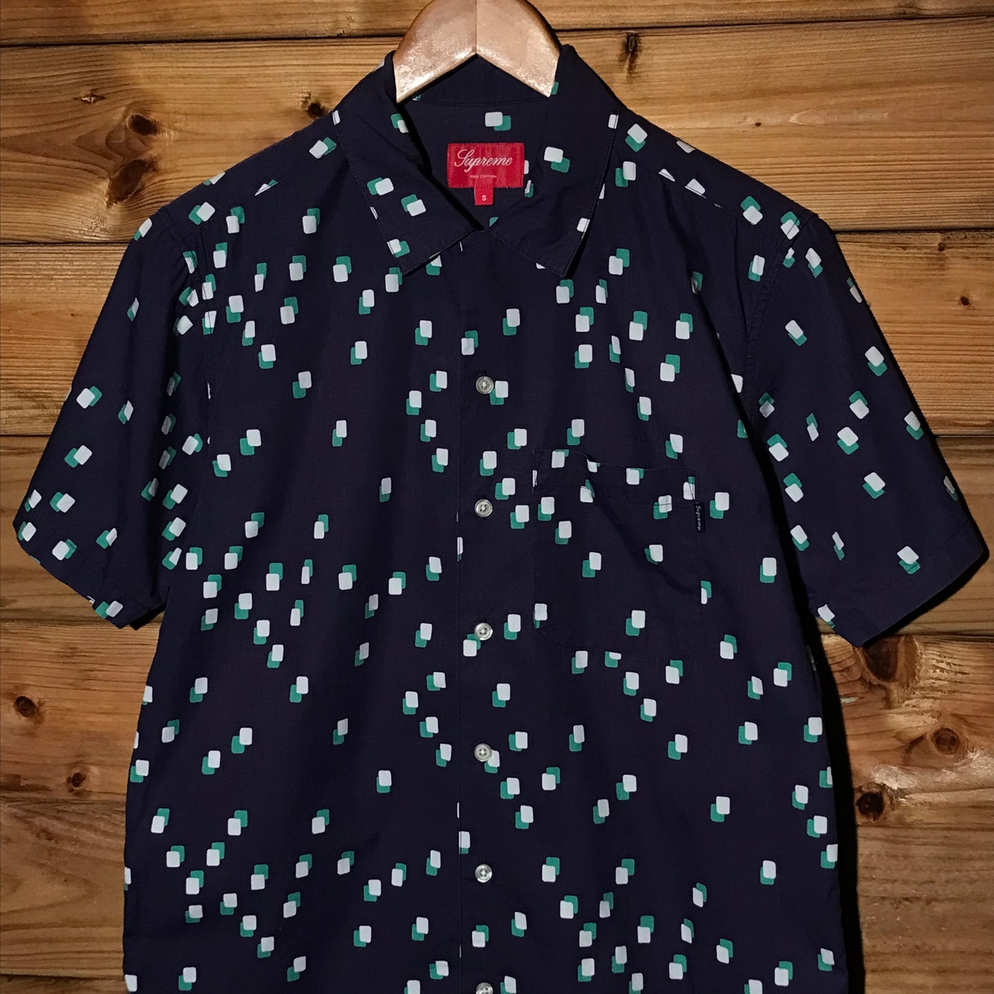 2013 Supreme Layered Squares AOP short sleeve button up shirt