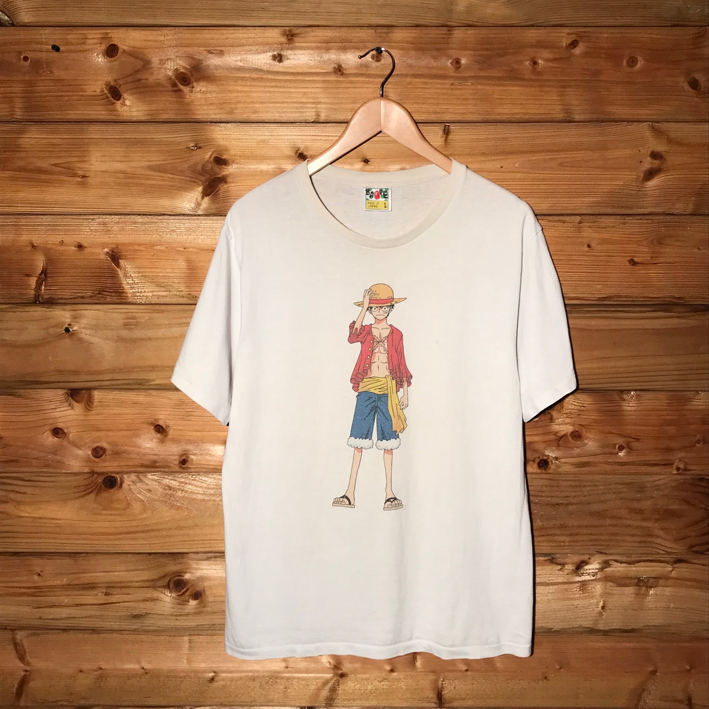 2012 Bape, A Bathing Ape x One Piece Luffy Character t shirt