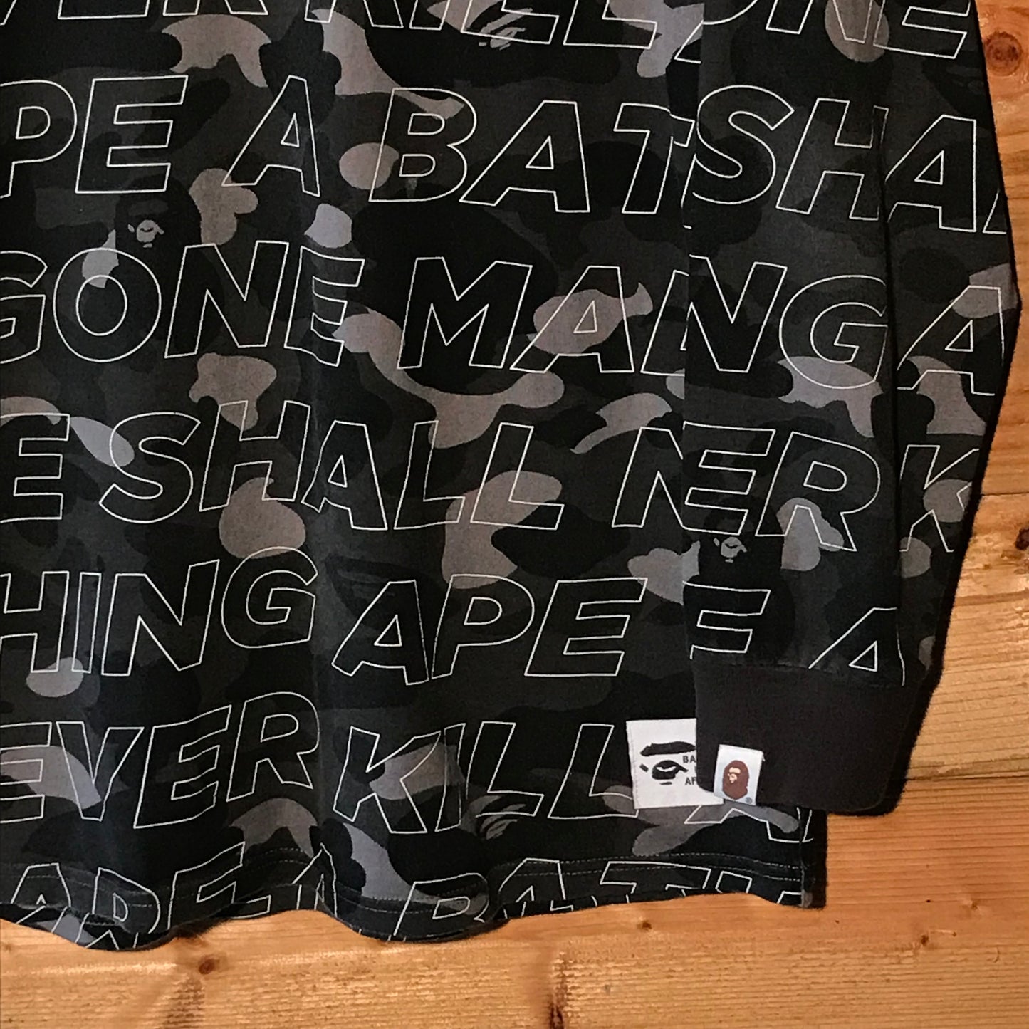 Bape, A Bathing Ape Text Color Camo long sleeve t shirt