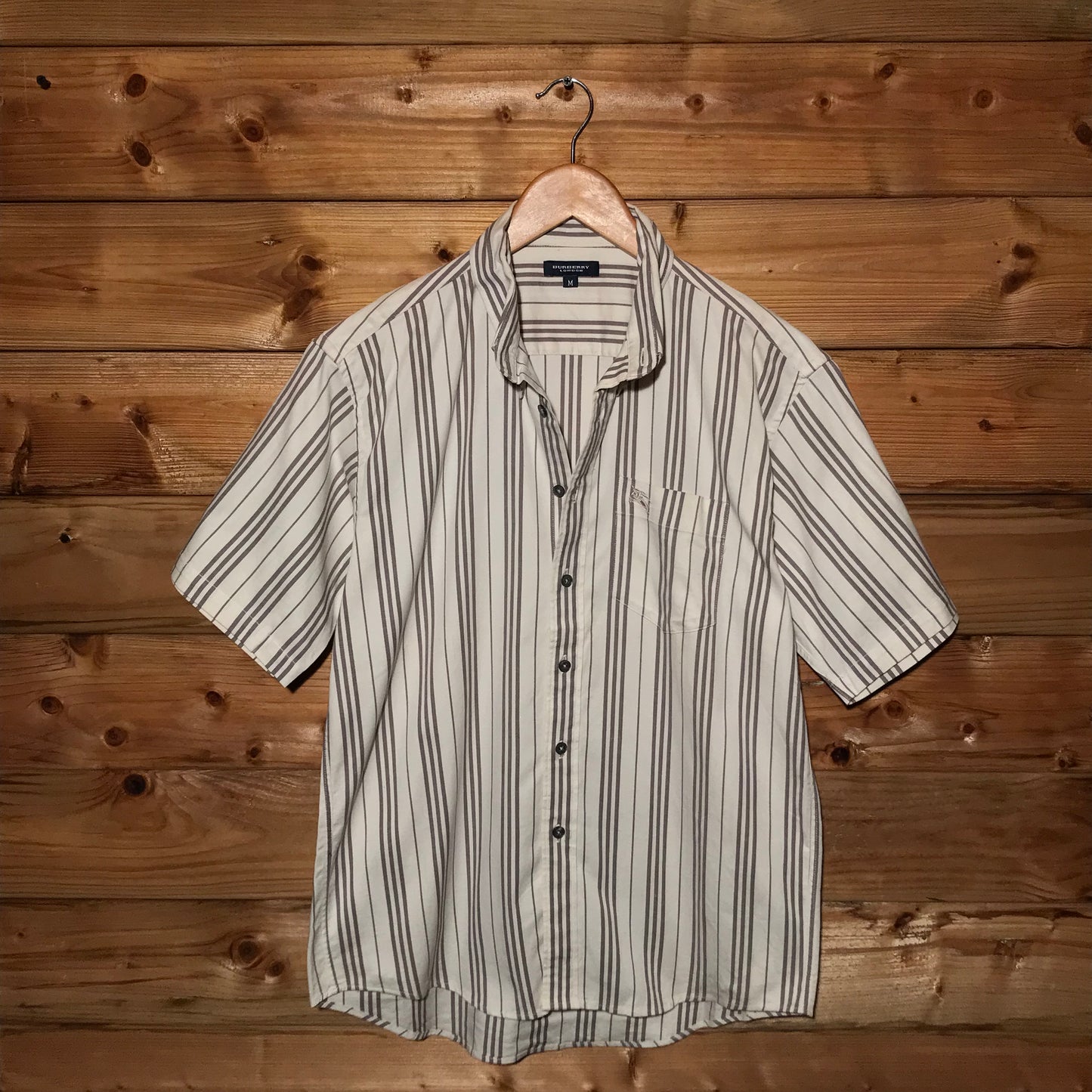 Burberry Nova Stripe Pattern short sleeve button up shirt