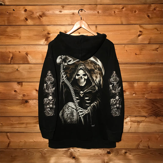 Wild Copyright Grim Reaper Skeleton zip up hoodie