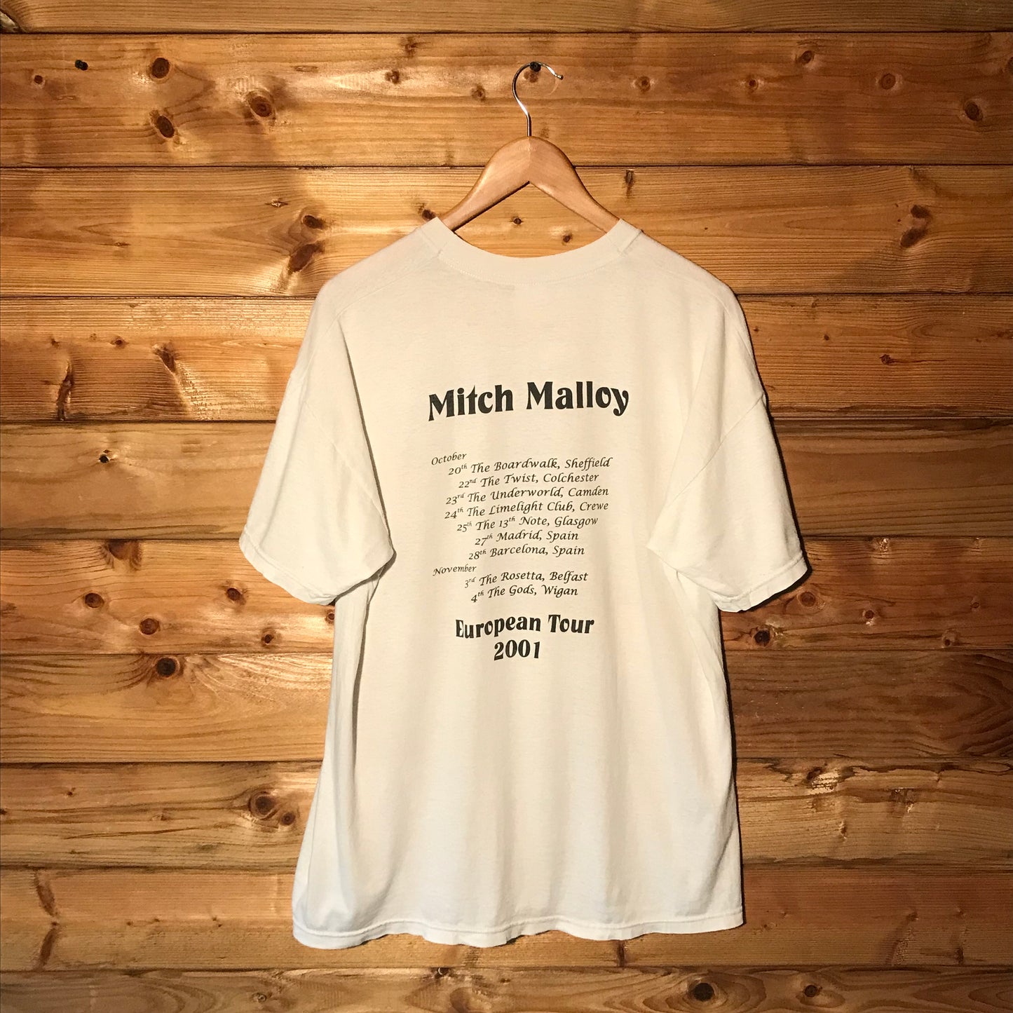 2001 Mitch Malloy Europe Tour t shirt