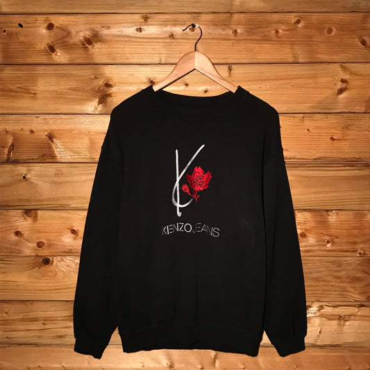 90s Kenzo Jeans Rose Centre Spellout sweatshirt