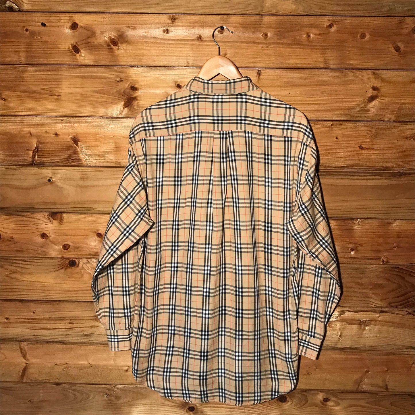 90s Burberry Nova Check Pattern long sleeve button up shirt