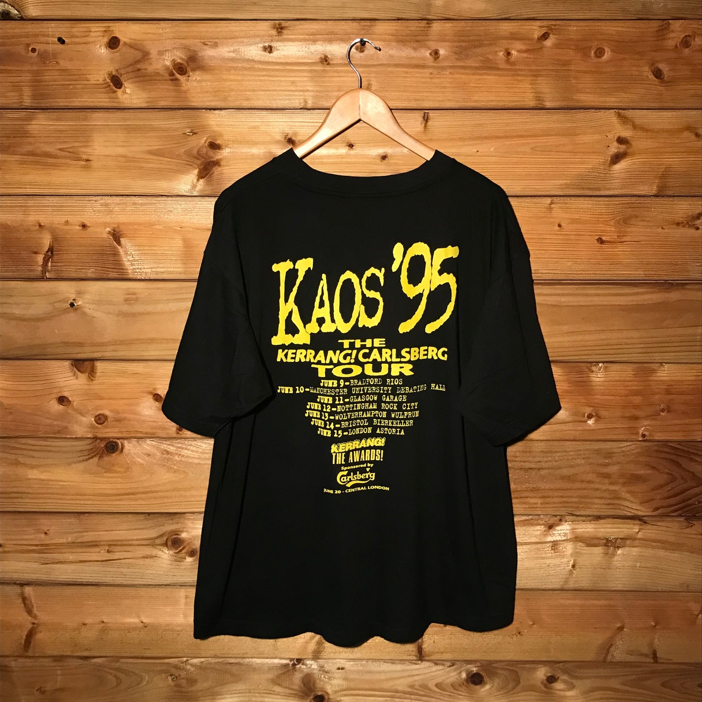 1995 Kerrang Carslberg Kaos Tour t shirt