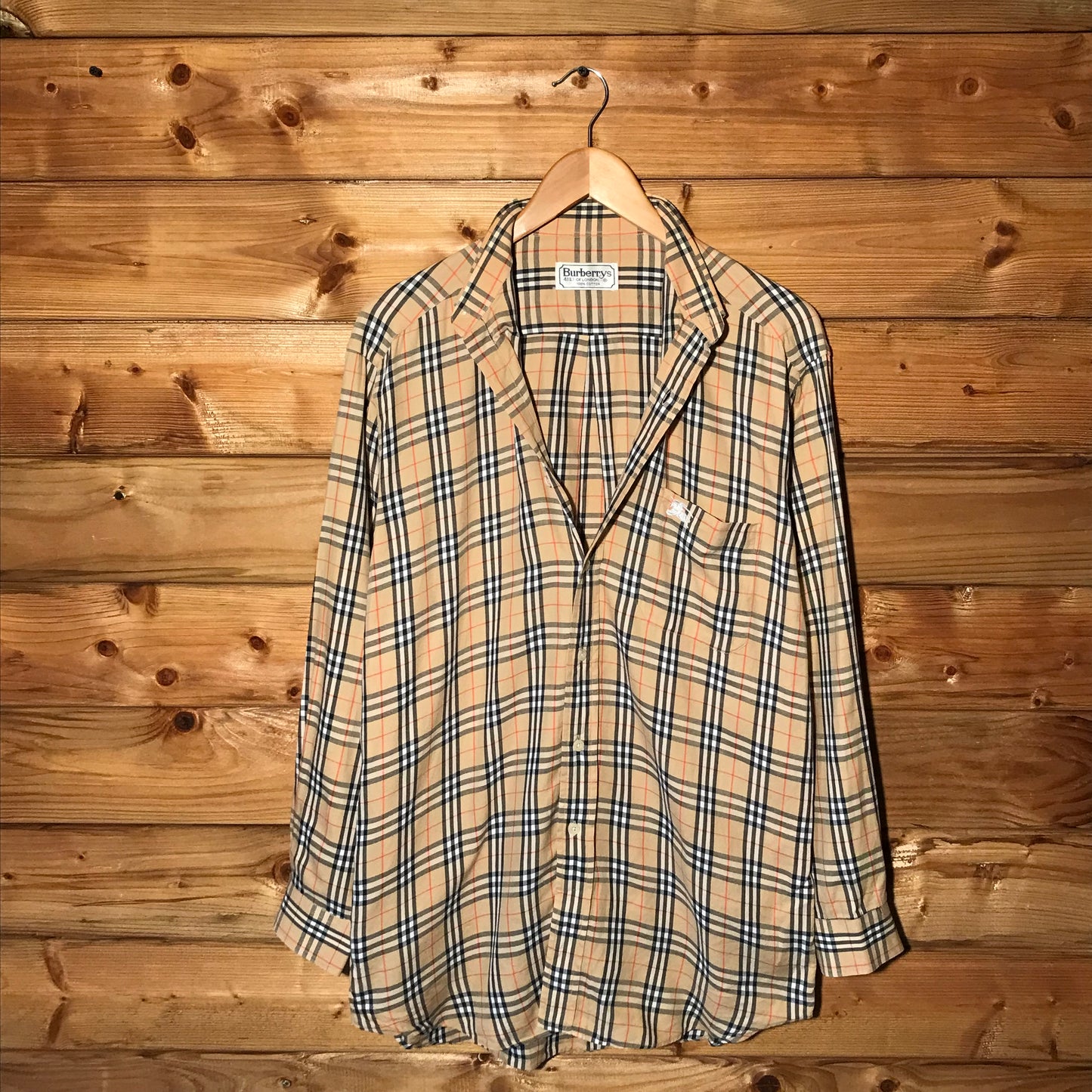 90s Burberry Nova Check Pattern long sleeve button up shirt