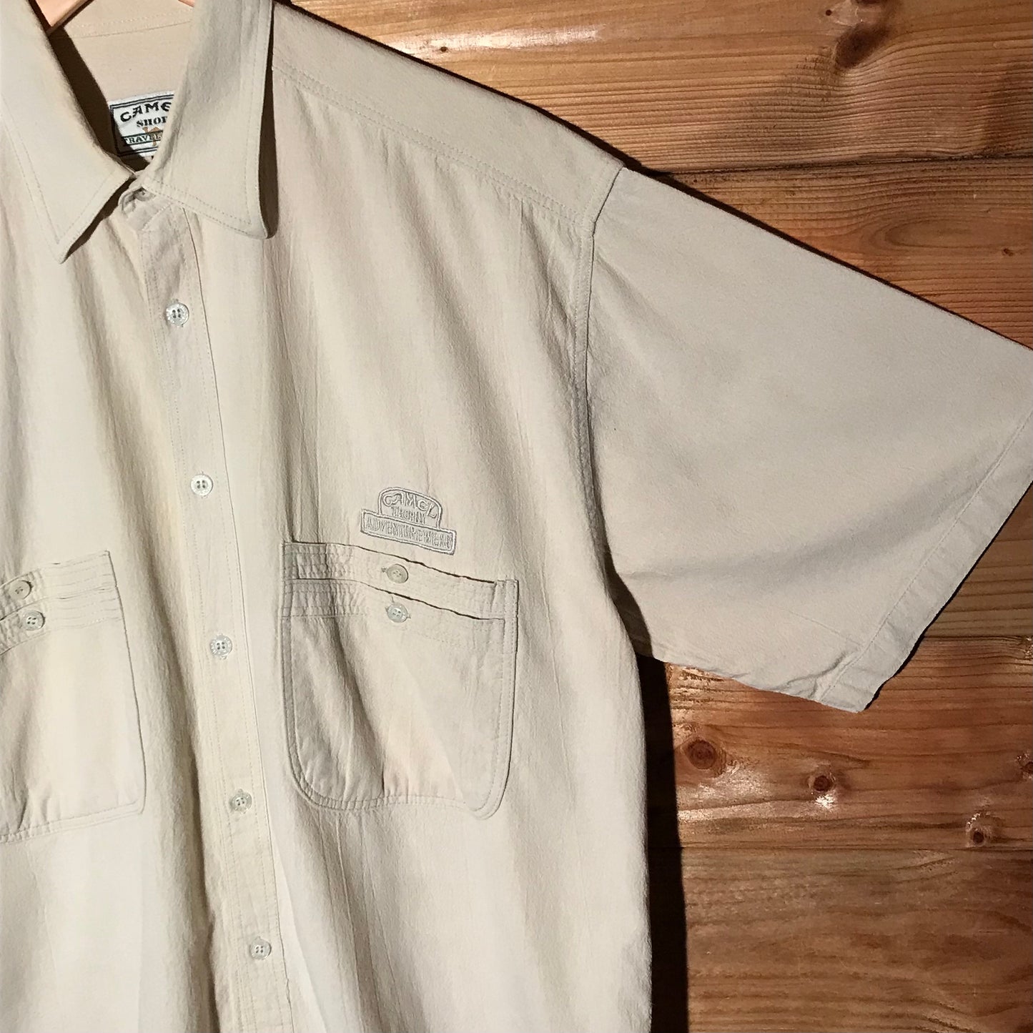 90s Camel Travel Line Trophy Adventure Wear button up shirt