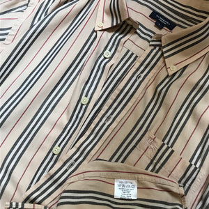 Burberry Nova Stripe Pattern short sleeve button up shirt
